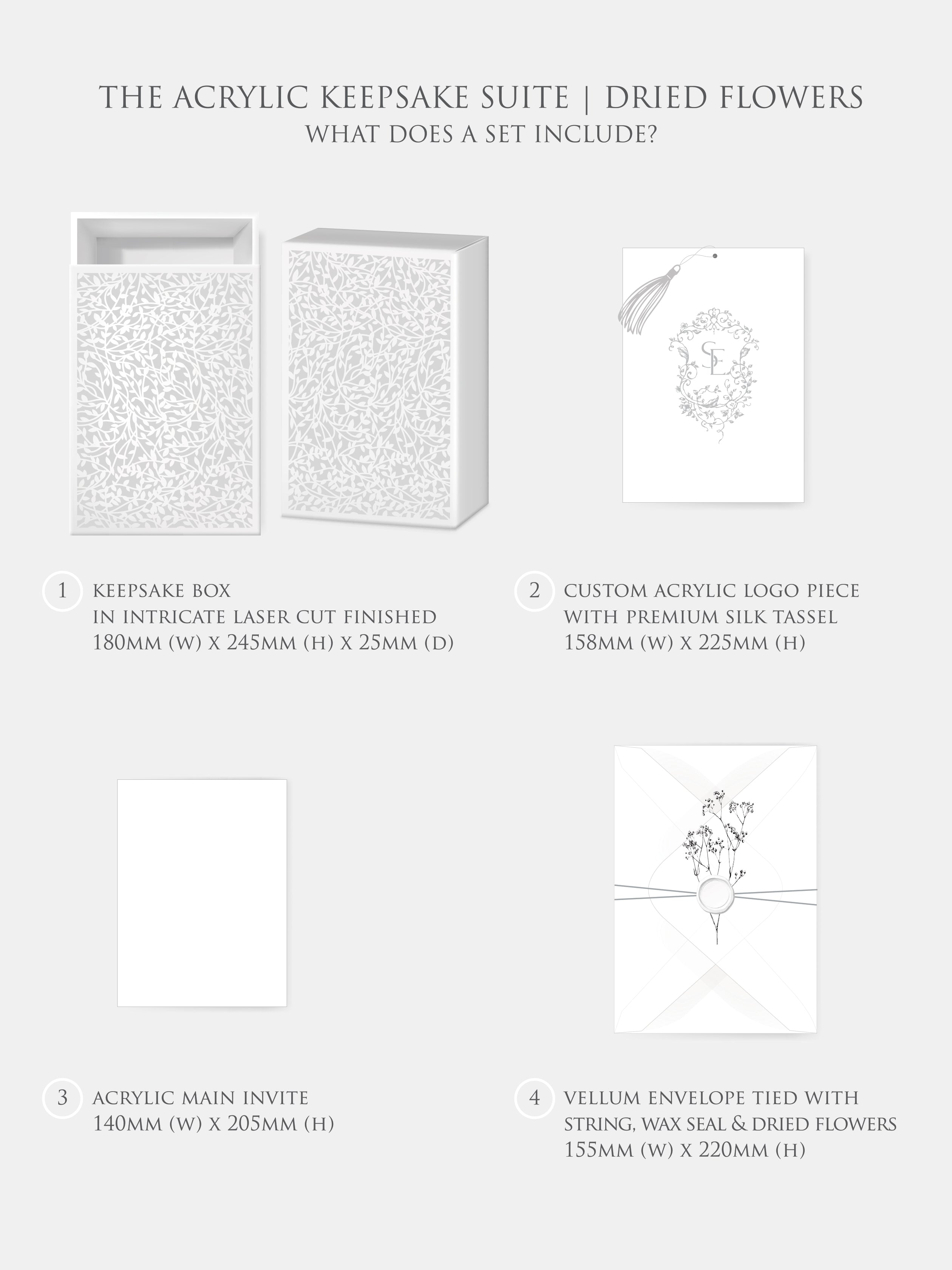 The Acrylic Keepsake Suite | Dried Flower