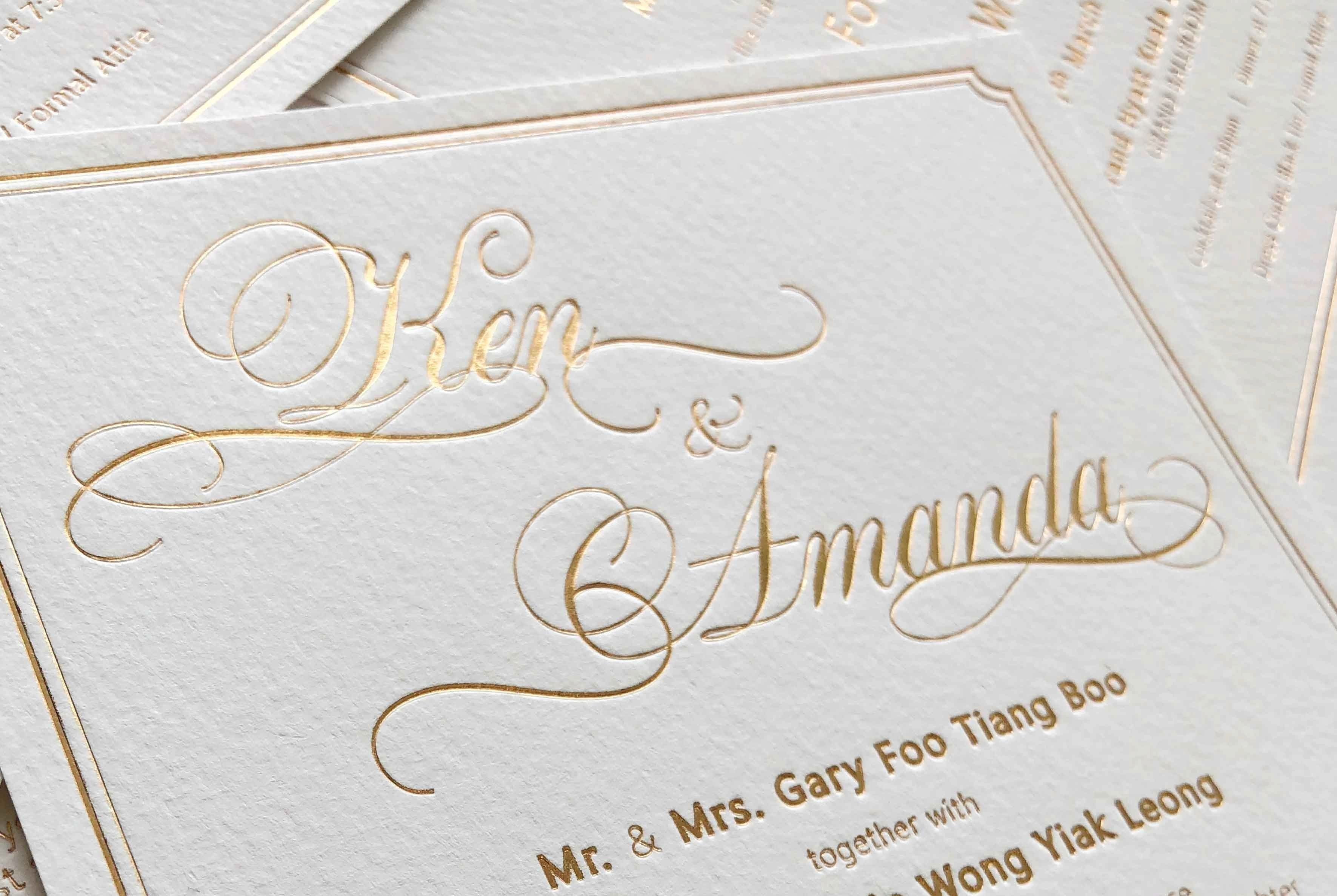 7 Idea Kad Kahwin Foil Stamping Premium Untuk Wow Faktor