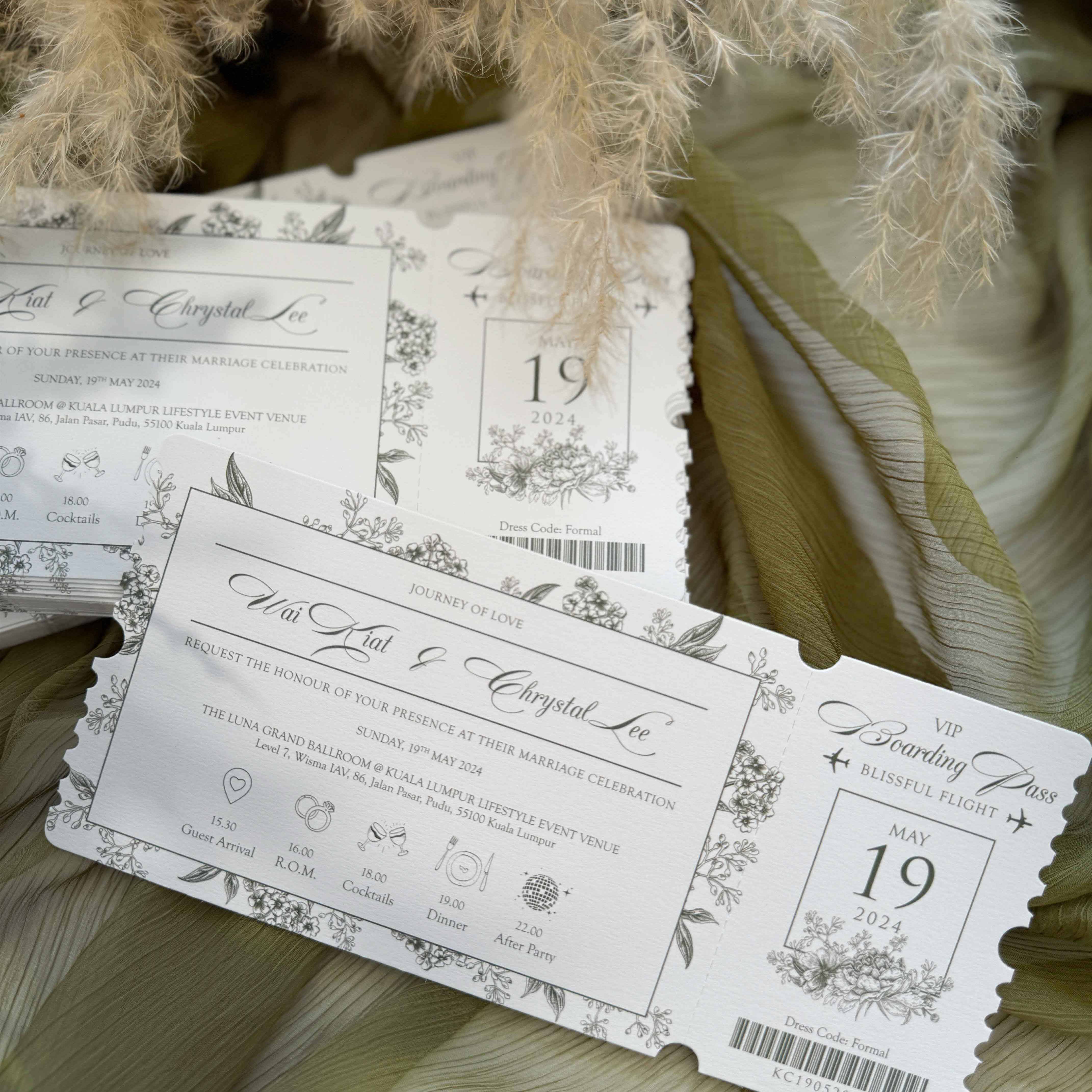 Boarding Pass Wedding Invitation Card Malaysia