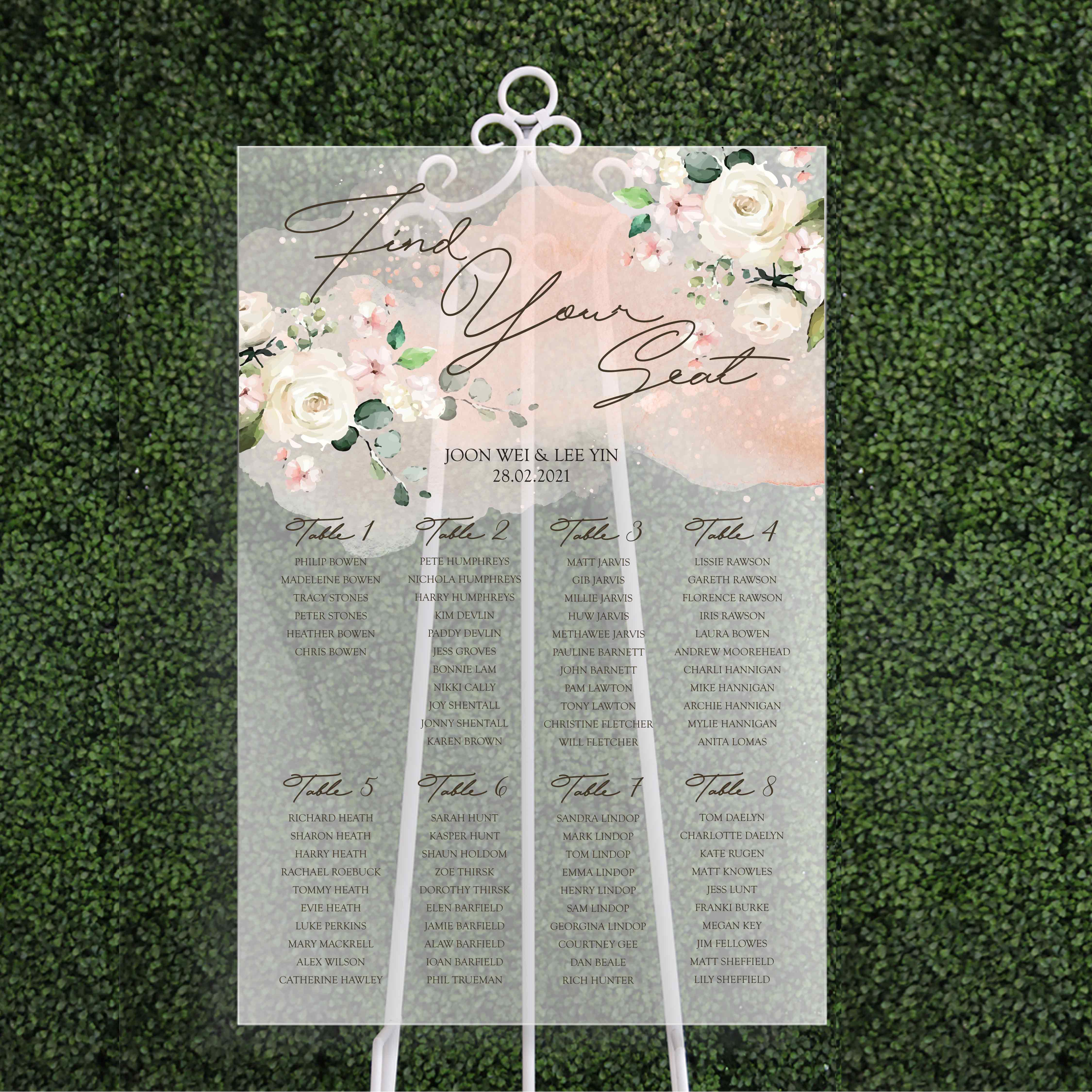 Wedding Seating Chart Malaysia