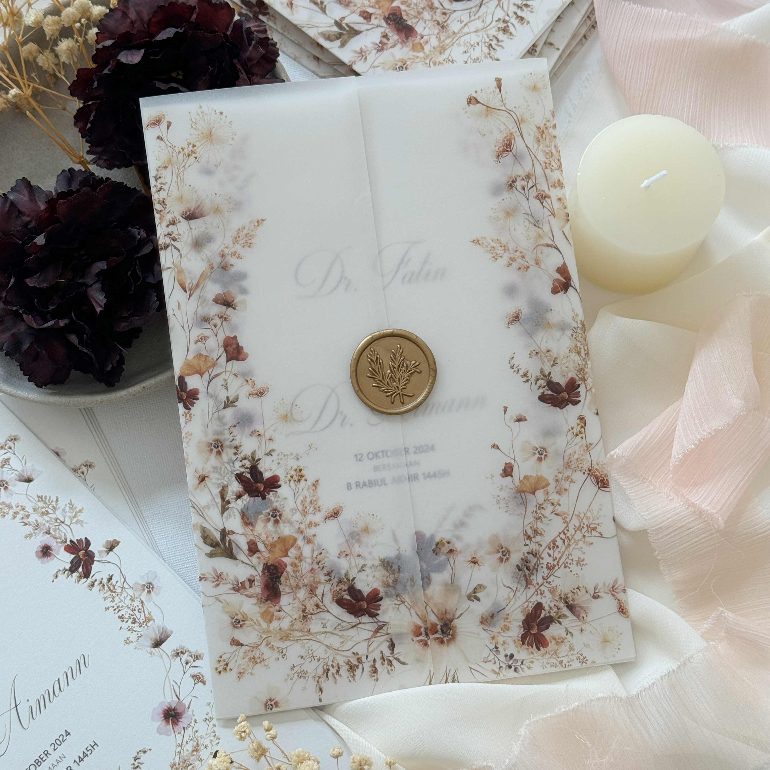 Vellum Wedding Invitation Card Malaysia