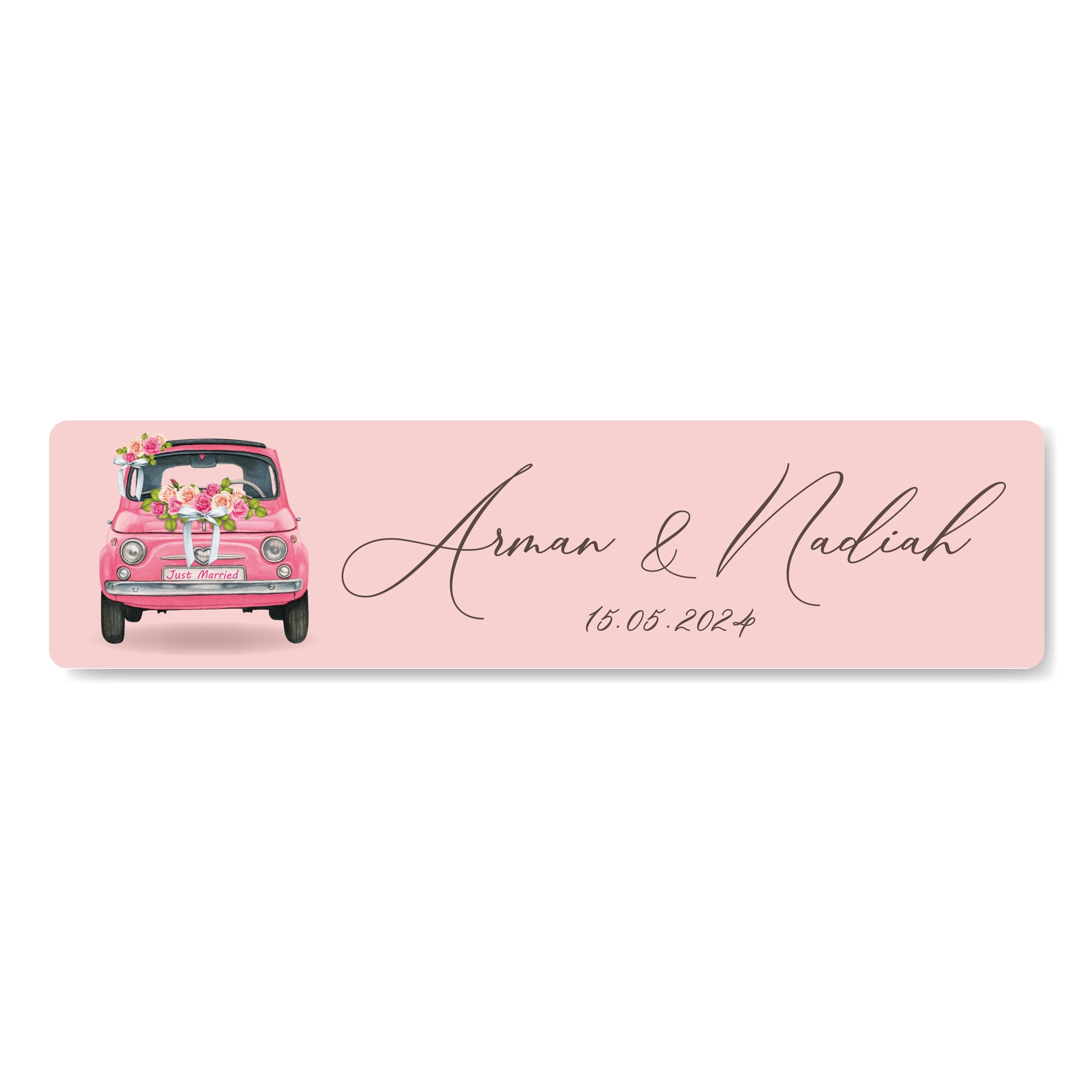 Wedding Car Plate