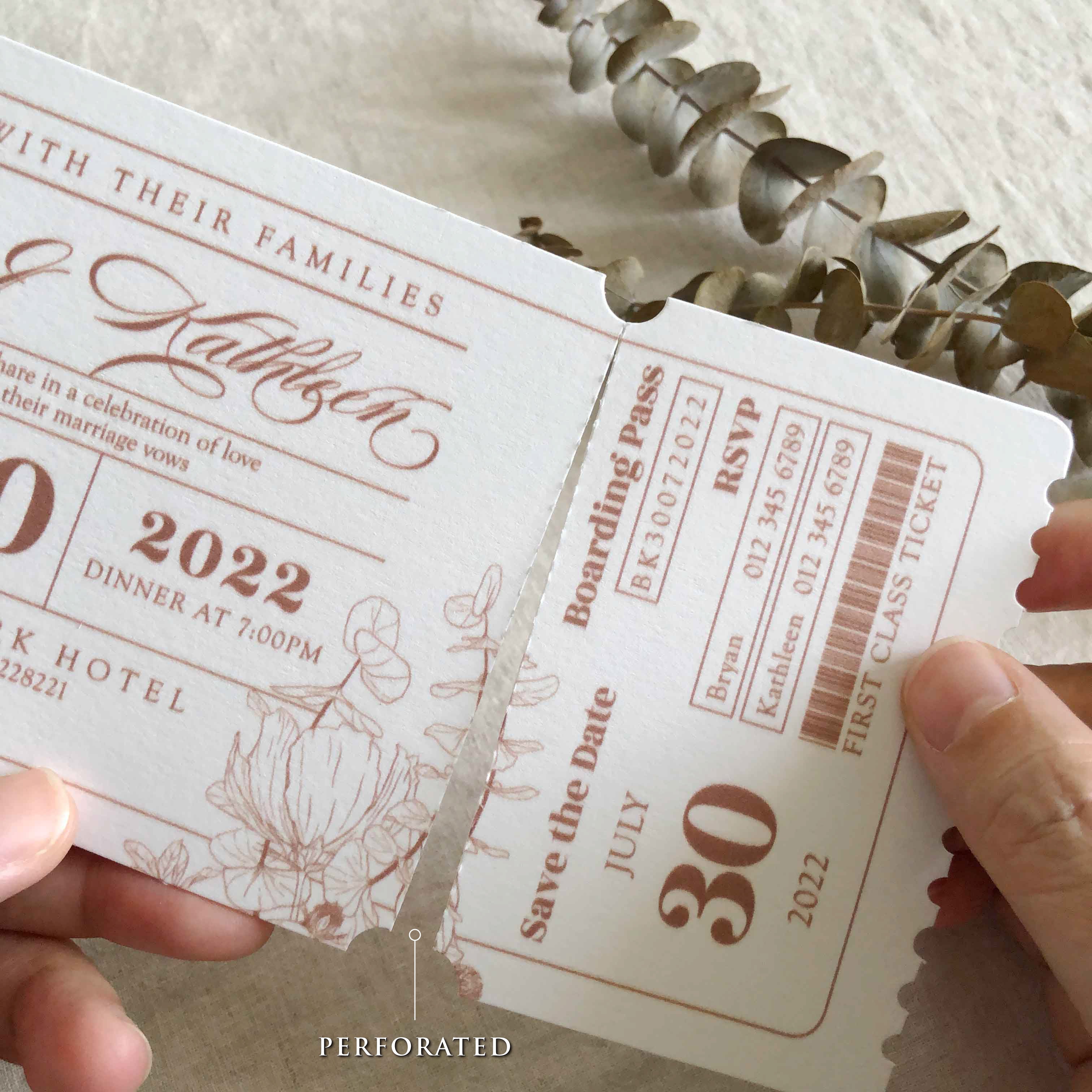 Boarding Pass Wedding Invitation