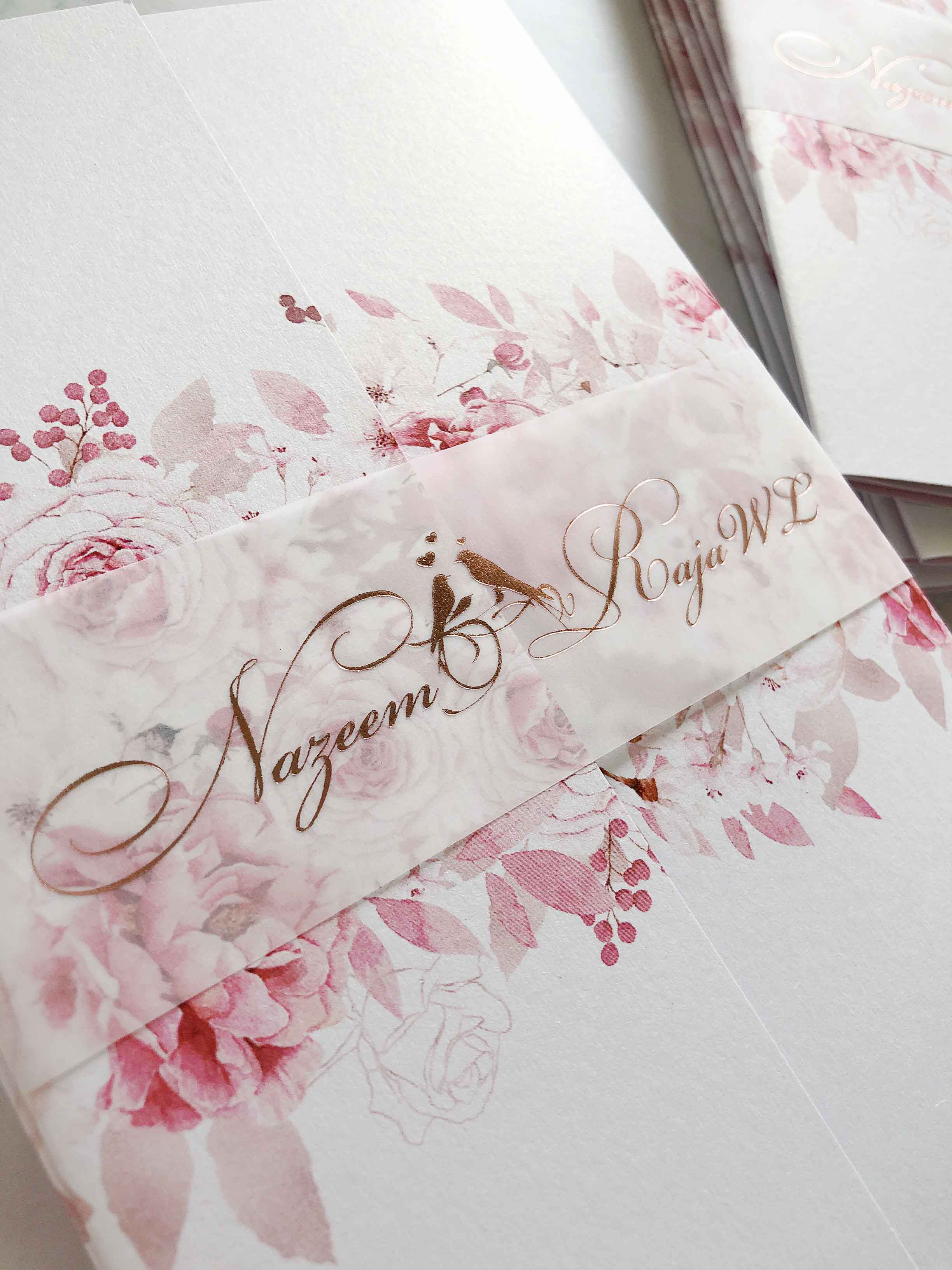 Keepsake Folded Pocket Wedding Invitation | No. 030 Nazeem & Raja WL