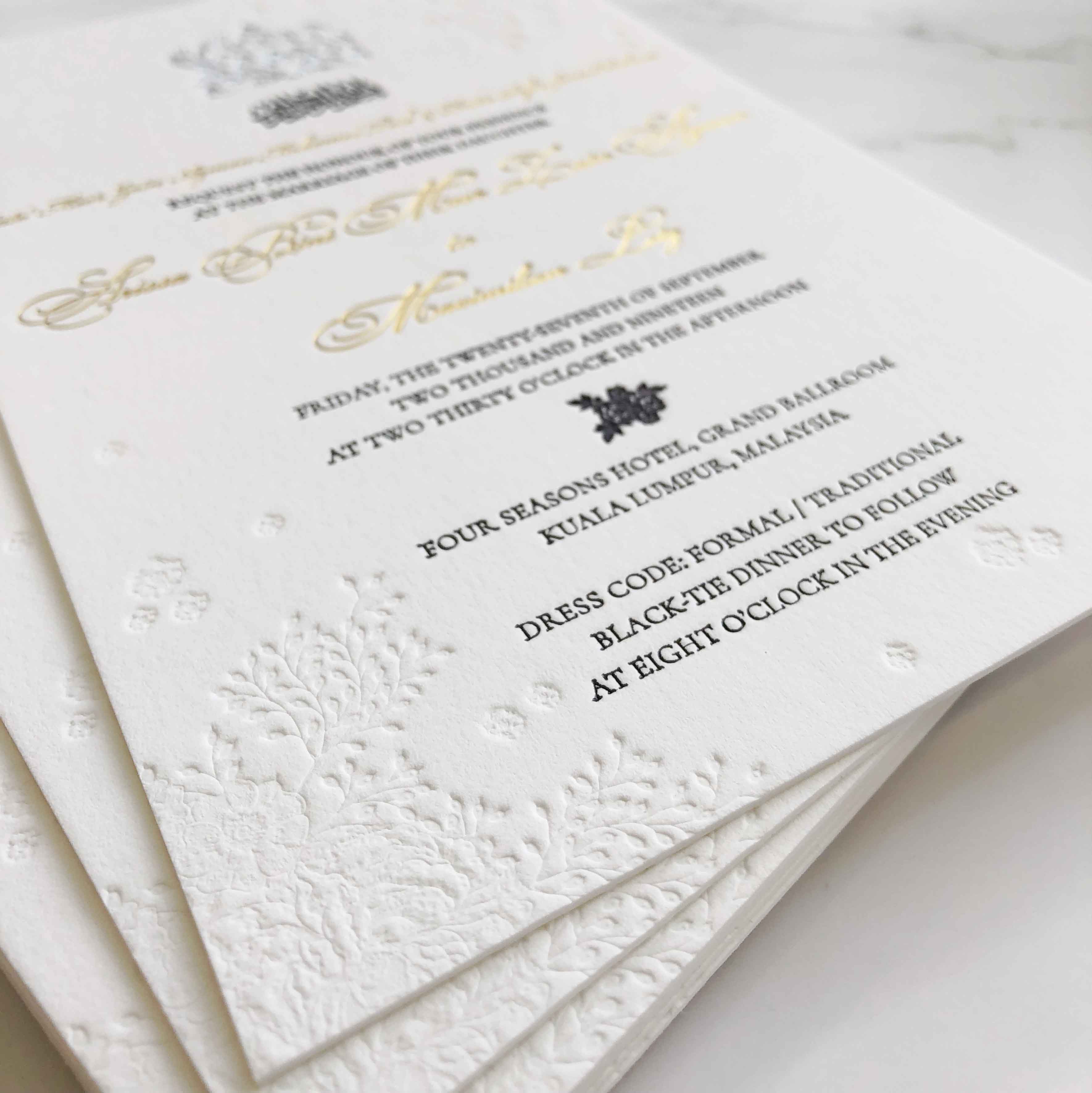 Keepsake Heavyweight Cotton 600gsm Wedding Invitation | No. 028 Arissa & Maximilian