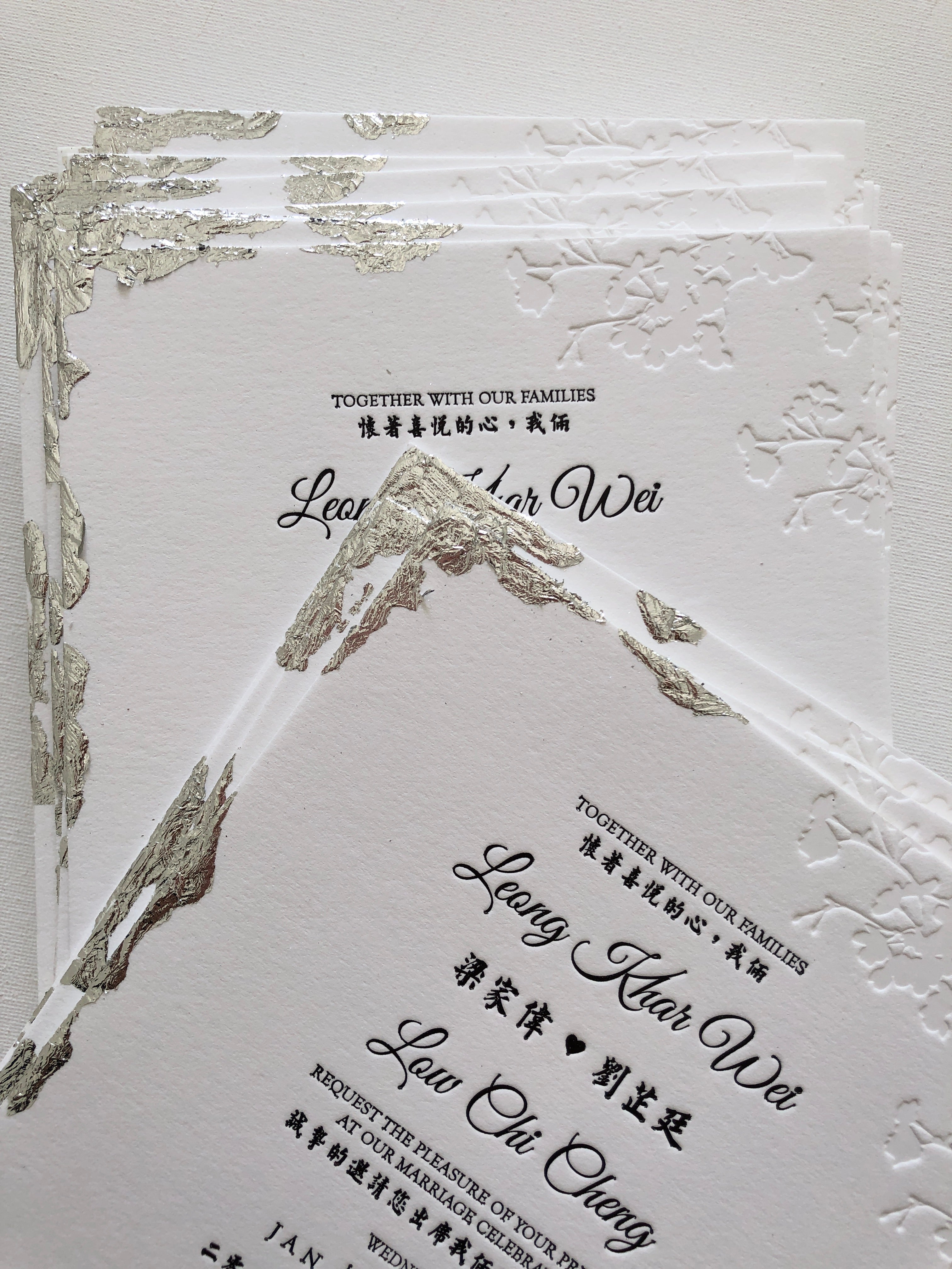 Keepsake Heavyweight Cotton 600gsm Wedding Invitation | No. 010 Khar Wei & Chi Cheng