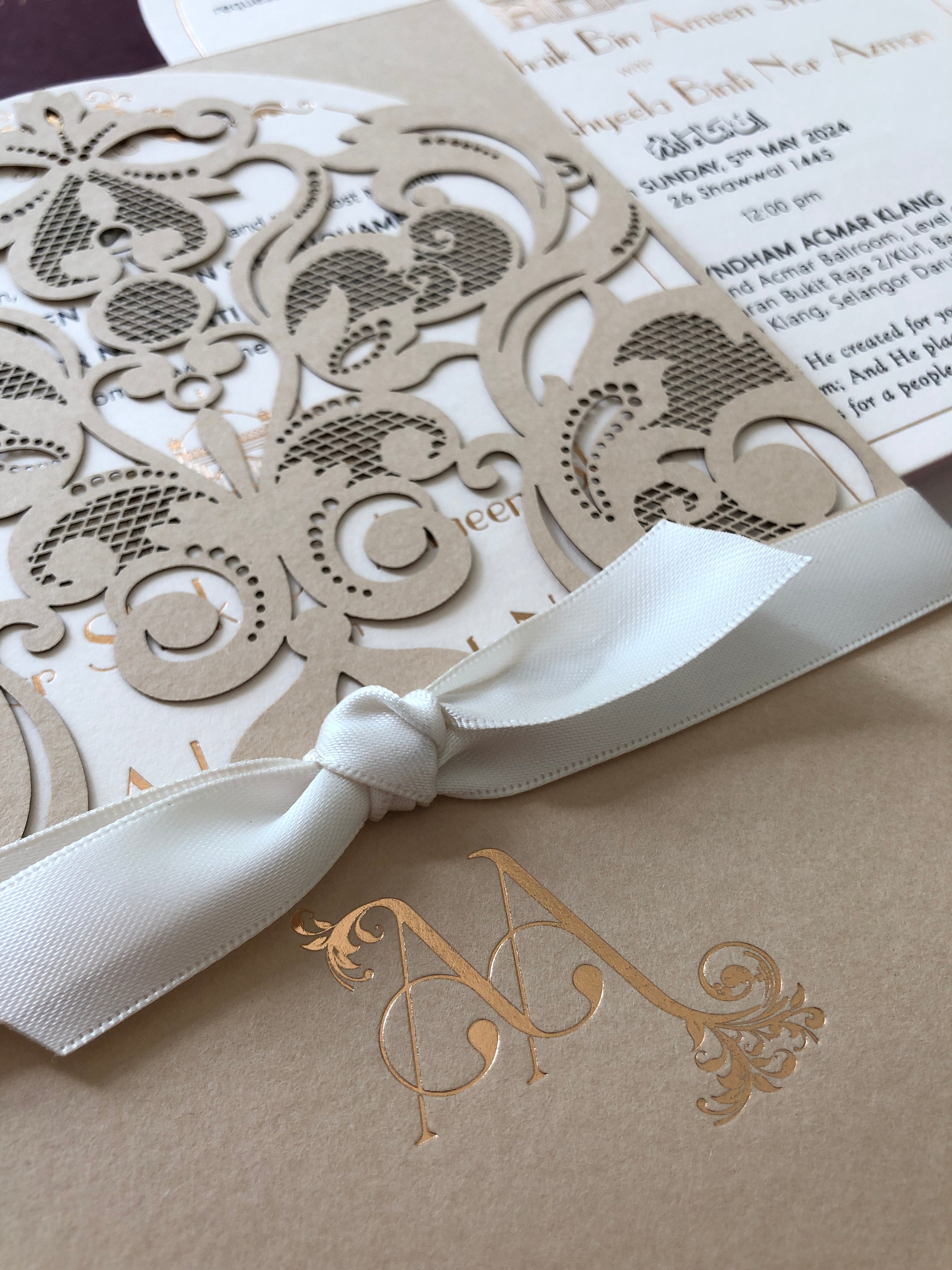 Keepsake Laser Cut Wedding Invitation | No. 006 Amzar & Ameera