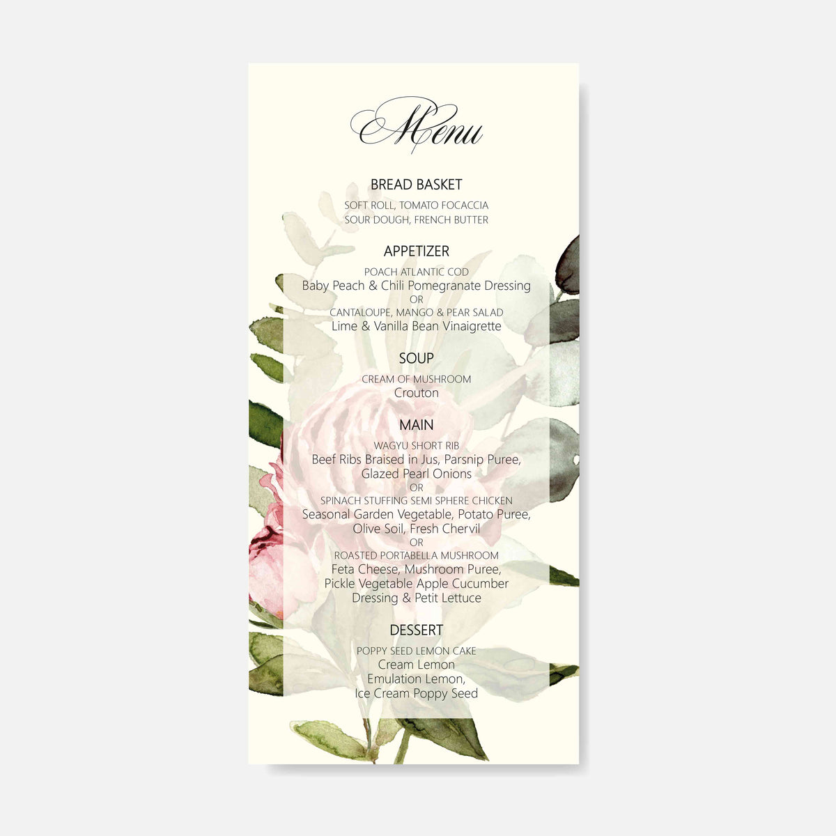 Menu Card