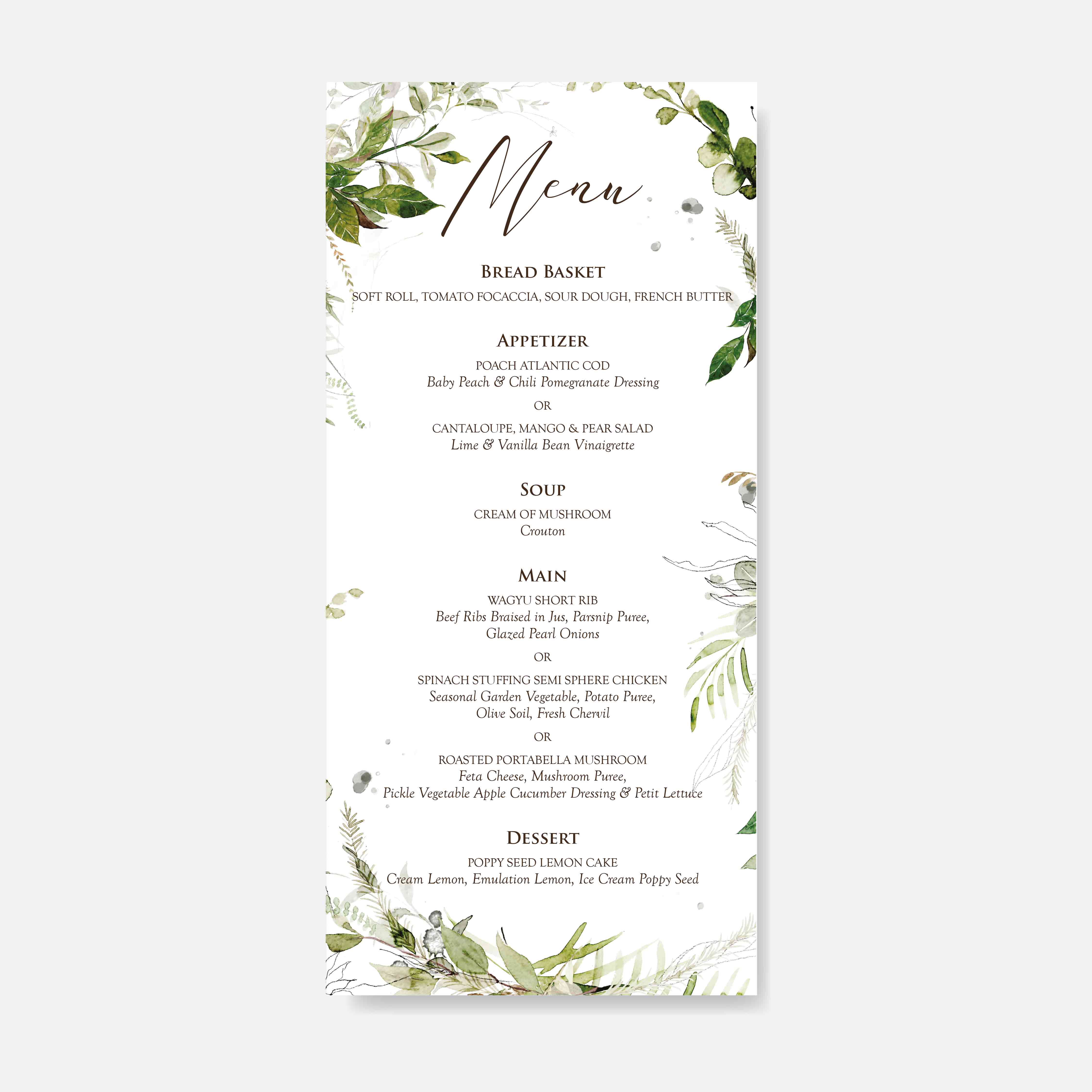 Menu Card