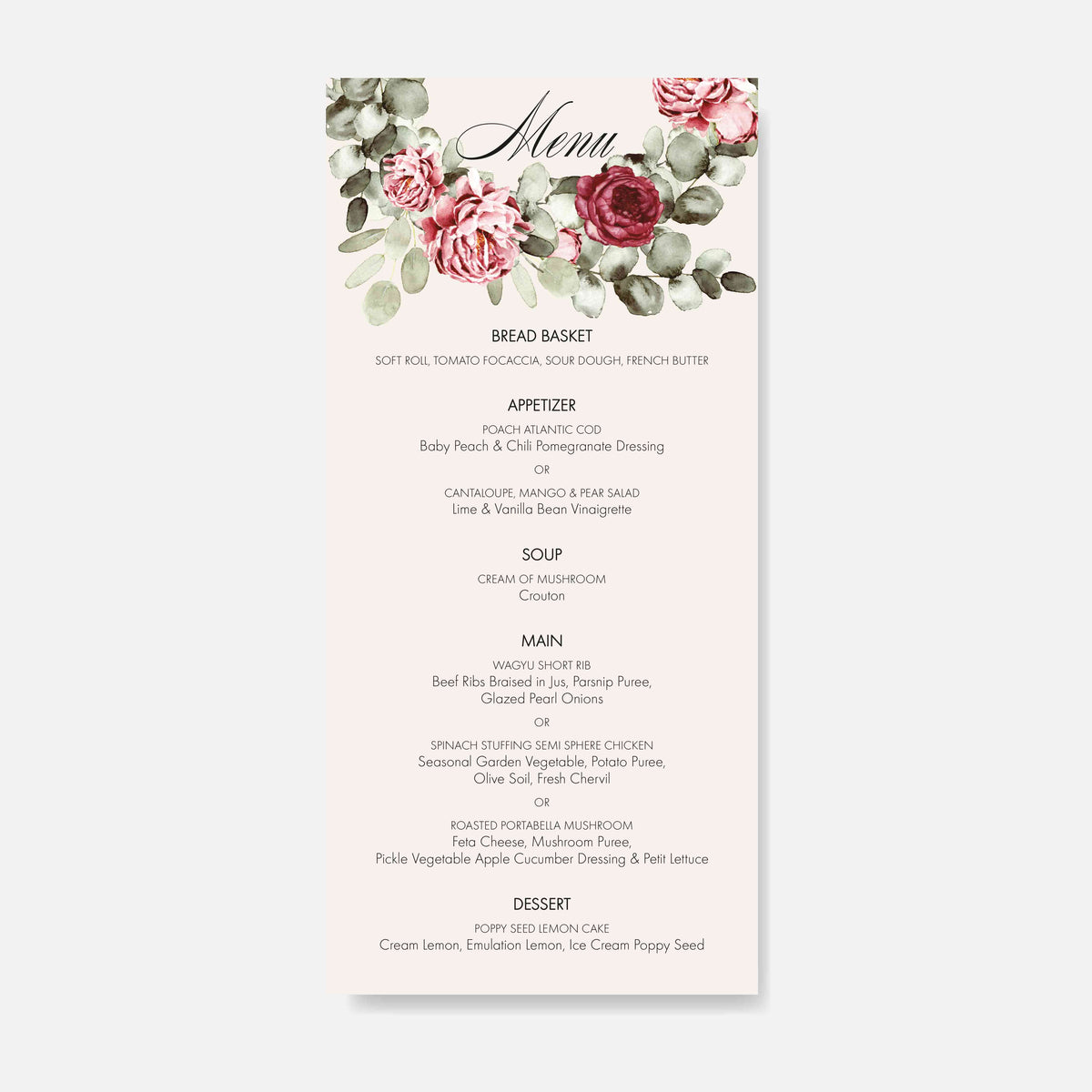 Menu Cartd Menu Card
