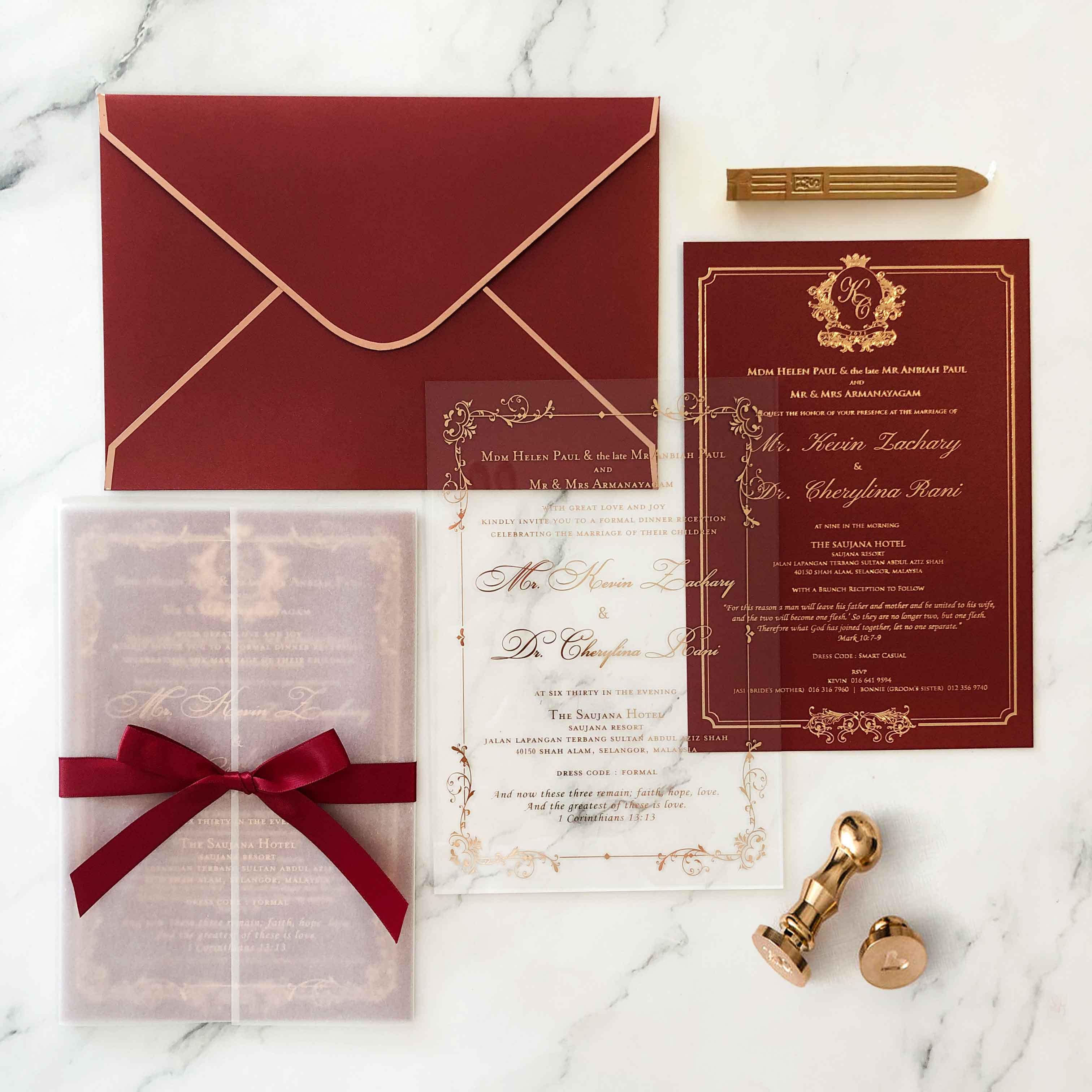 Keepsake Acrylic Wedding Invitation | No. 029 Kevin & Cherylina