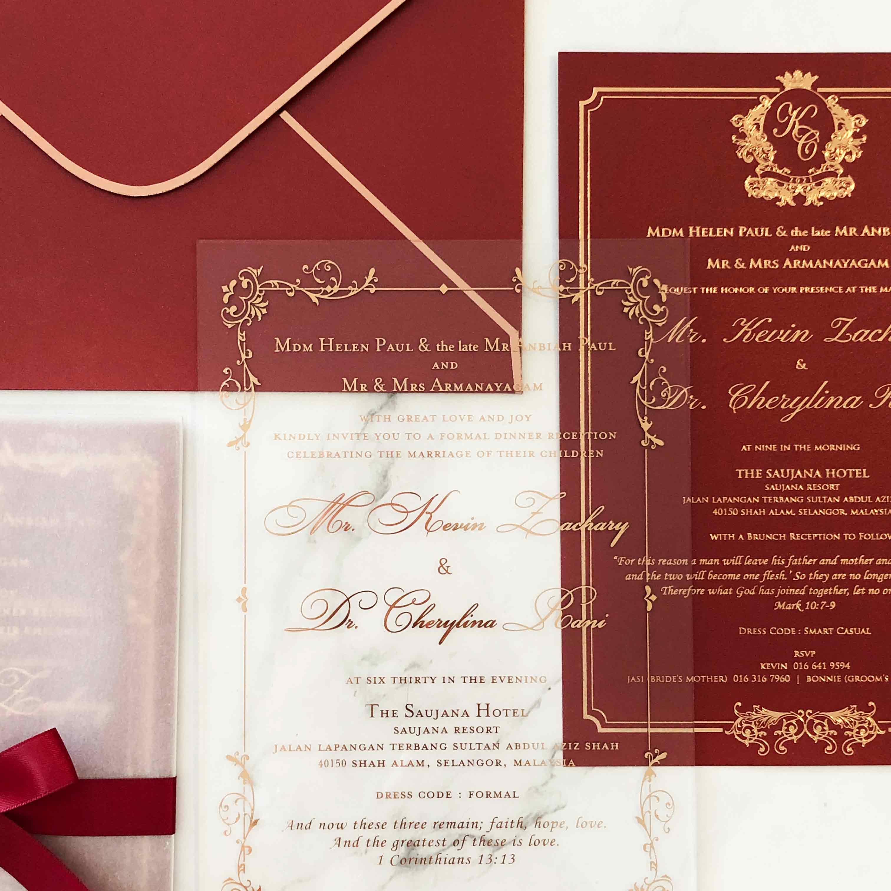 Keepsake Acrylic Wedding Invitation | No. 029 Kevin & Cherylina