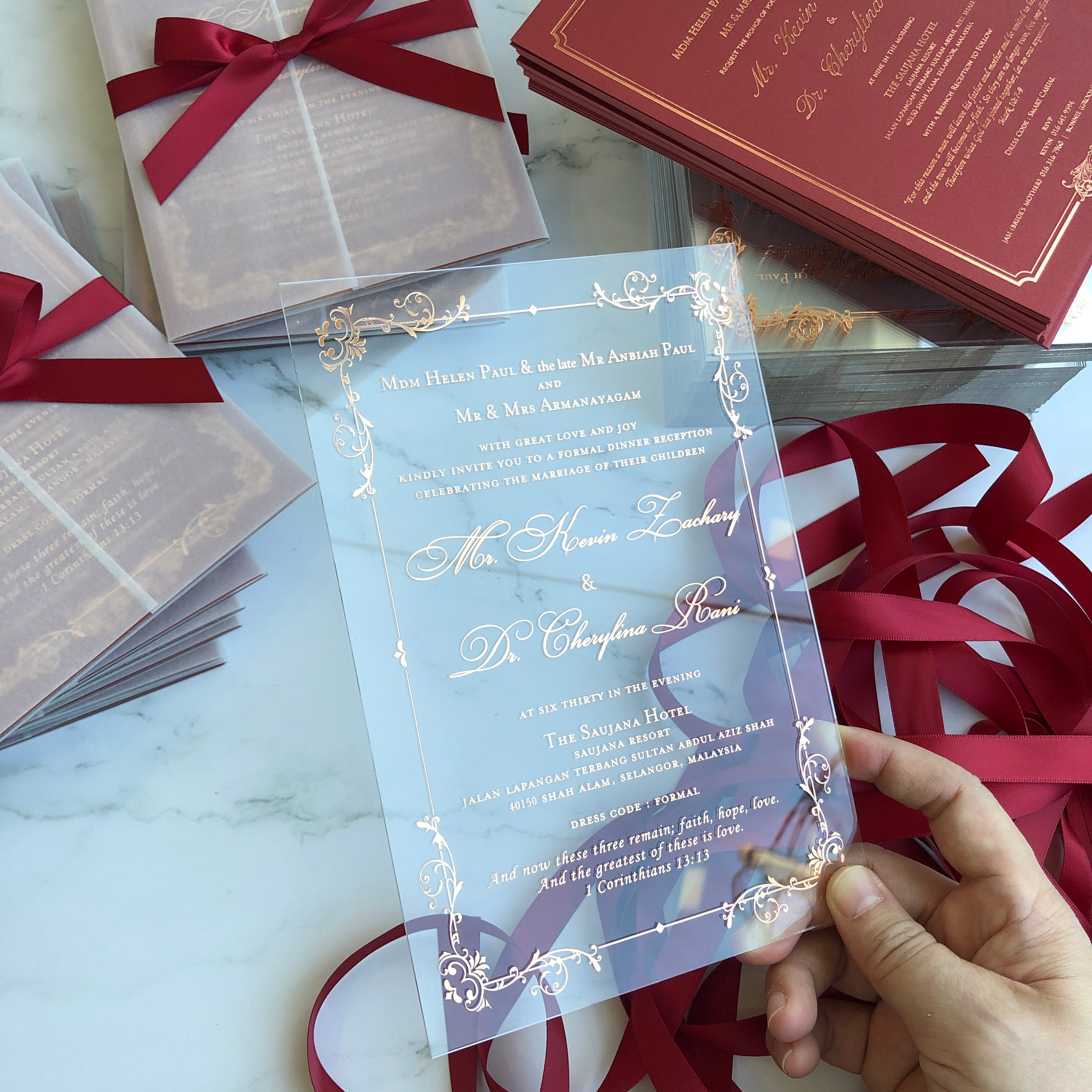 Keepsake Acrylic Wedding Invitation | No. 029 Kevin & Cherylina