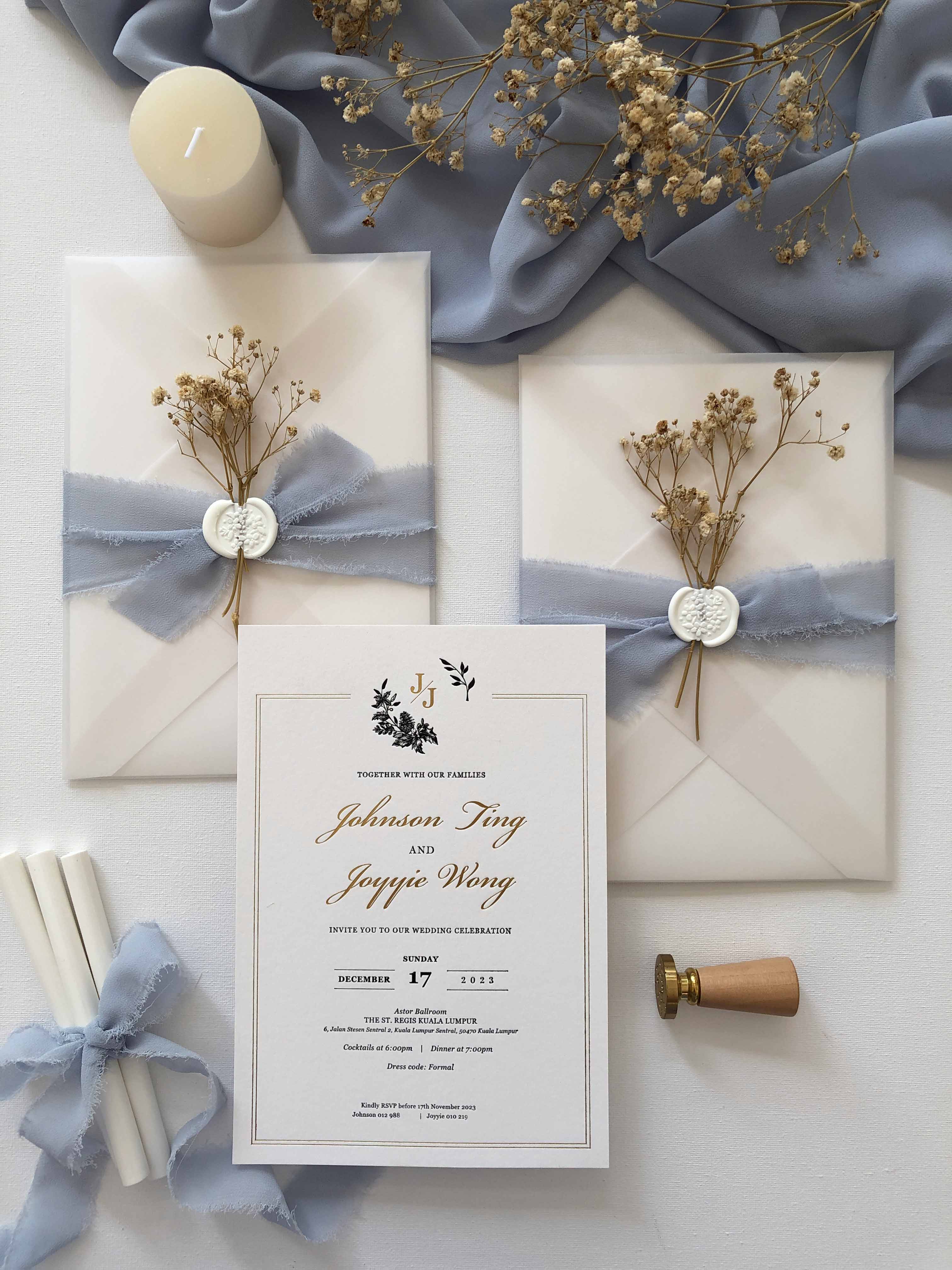 Keepsake Letterpress Wedding Invitation | No. 007 Johnson & Joyyie