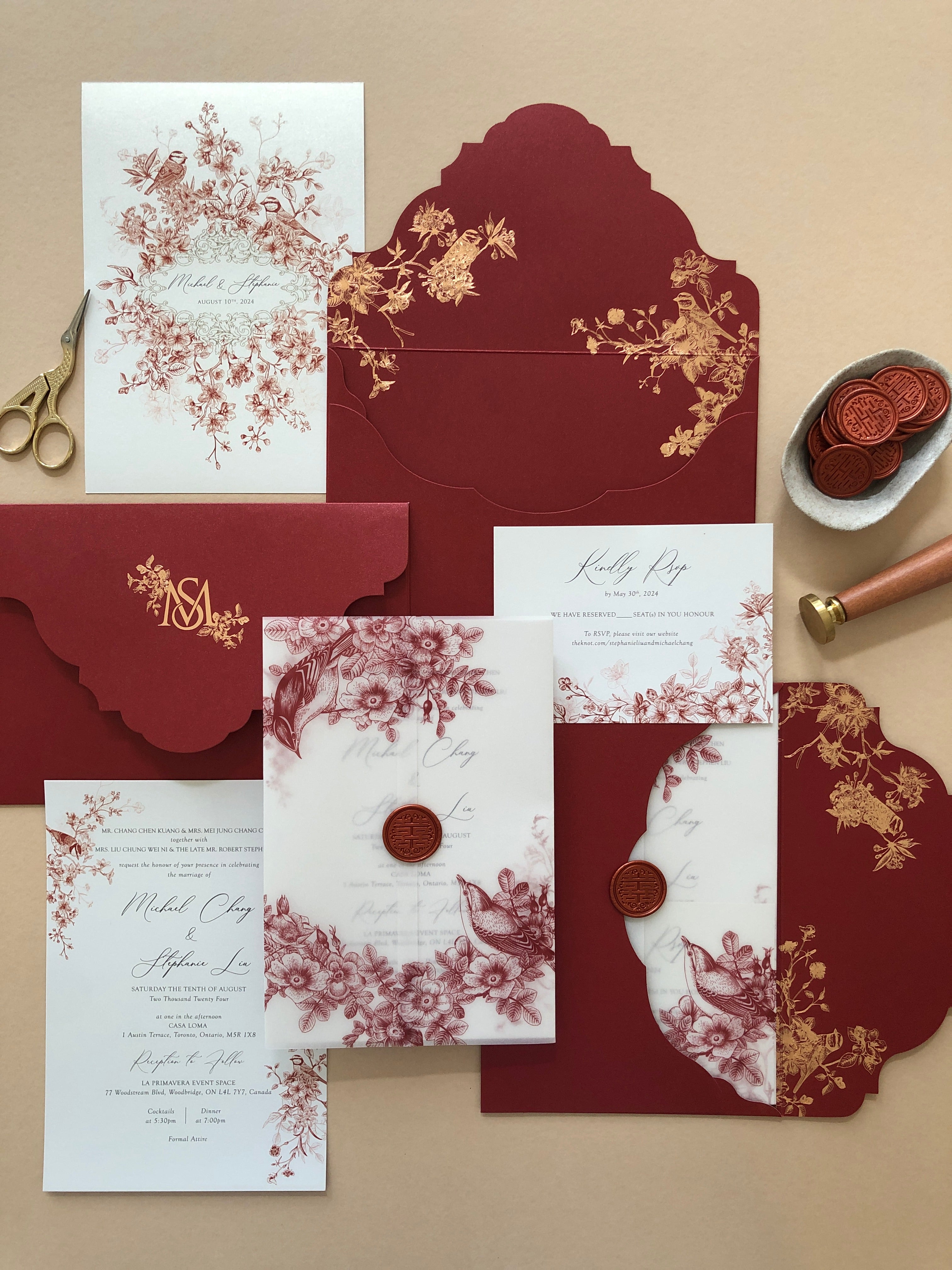 Keepsake Oriental Wedding Invitation | No. 008 Michael & Stephanie