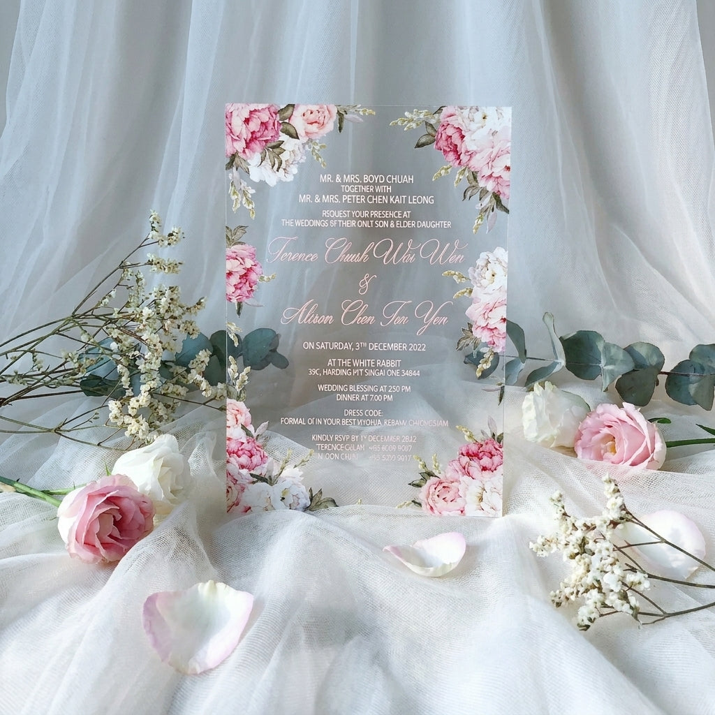 Acrylic Wedding Invitation (Elegant Colour)
