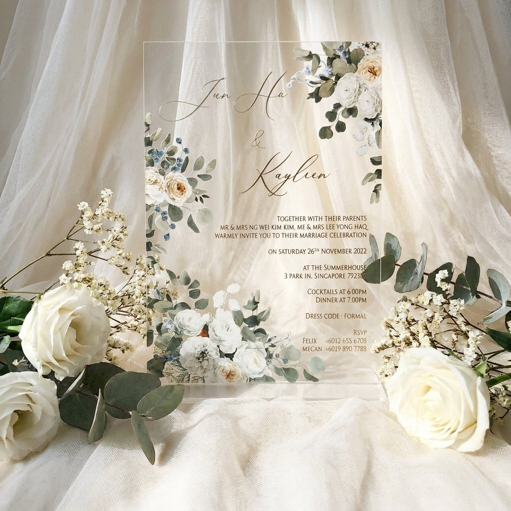 Acrylic Wedding Invitation (Elegant Colour)