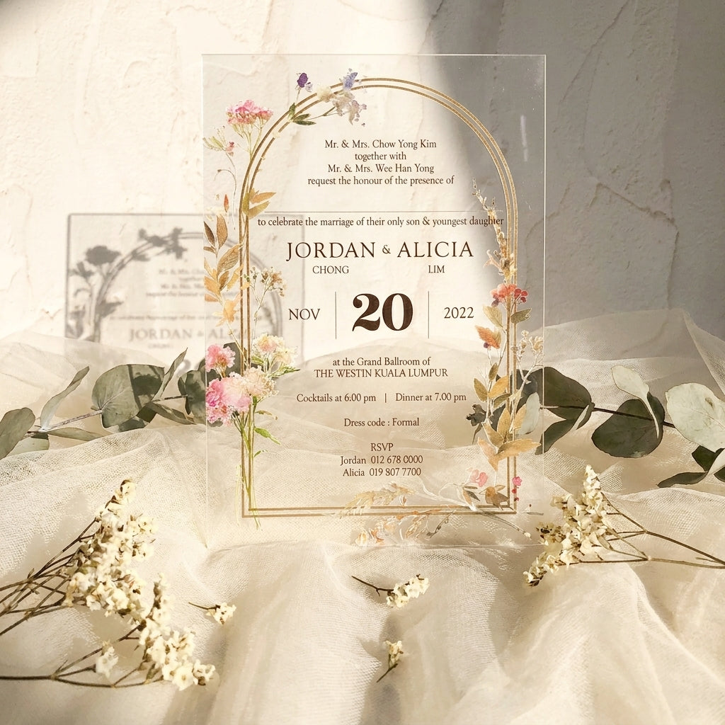 Acrylic Wedding Invitation (Elegant Colour)