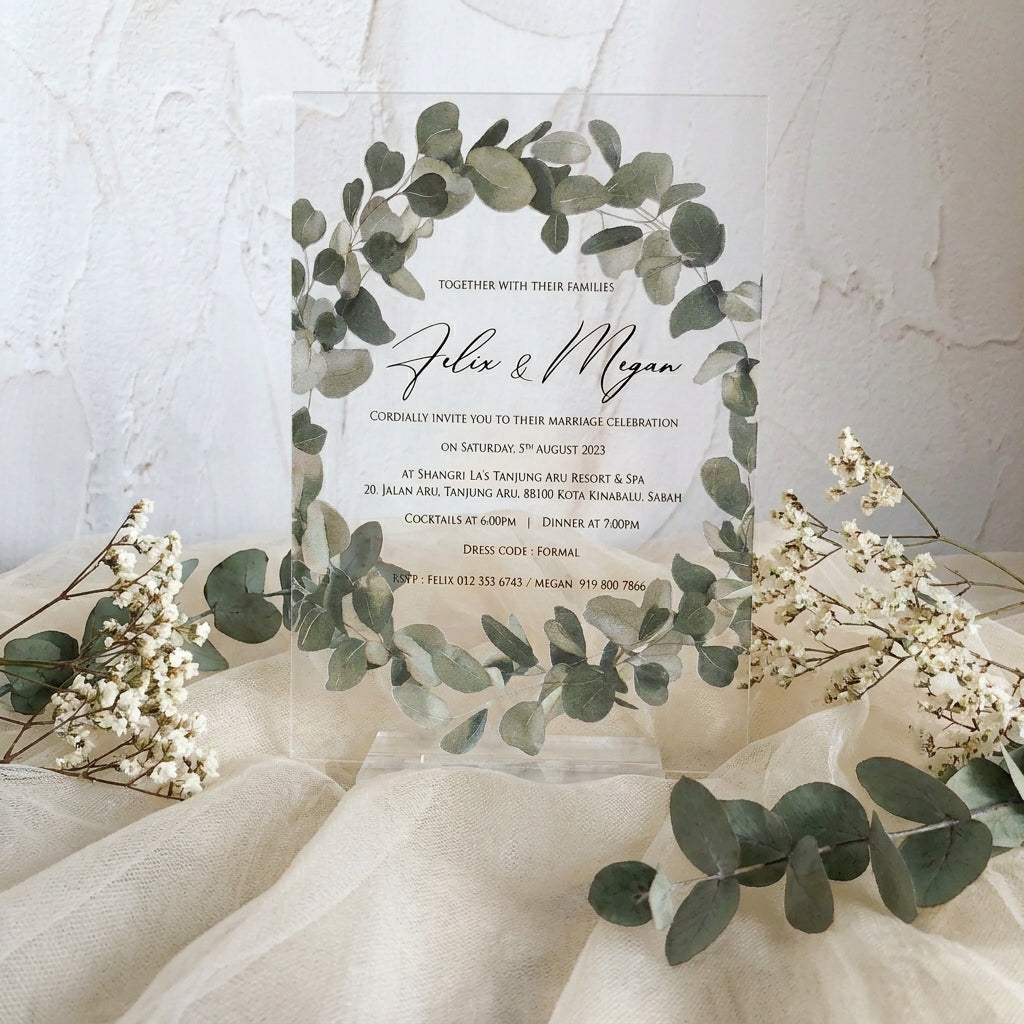 Acrylic Wedding Invitation (Elegant Colour)