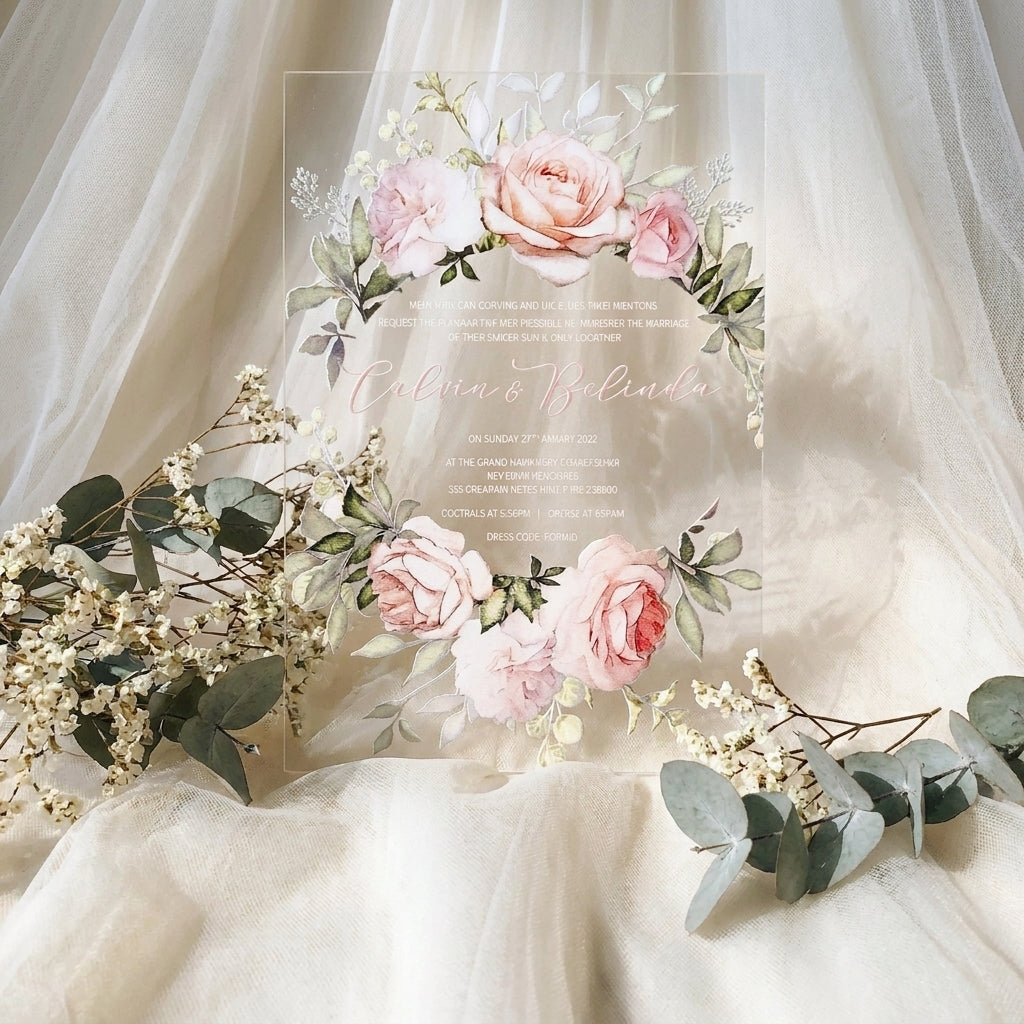 Acrylic Wedding Invitation (Elegant Colour)
