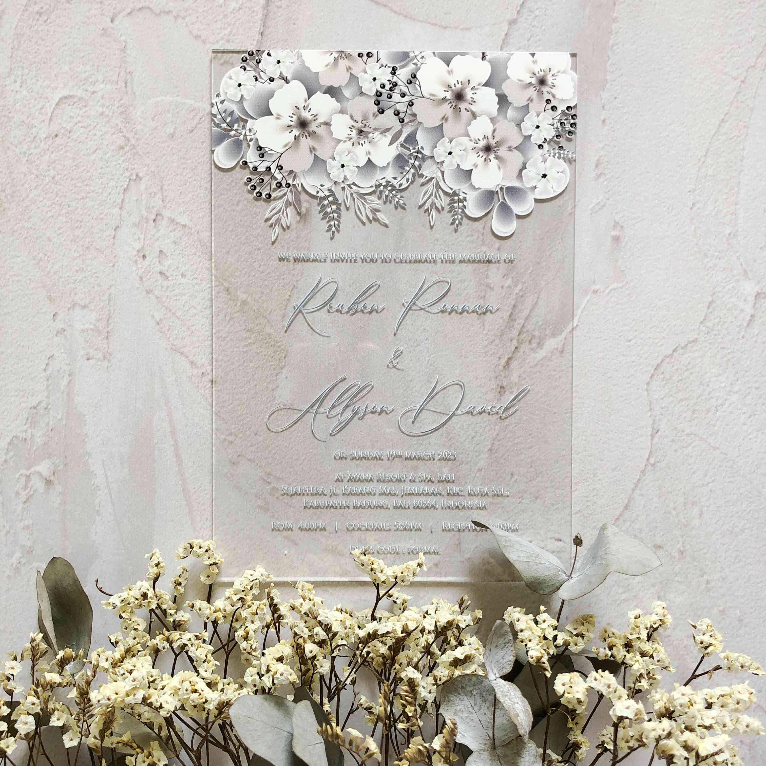 Acrylic Wedding Invitation (ELEGANT COLOUR)