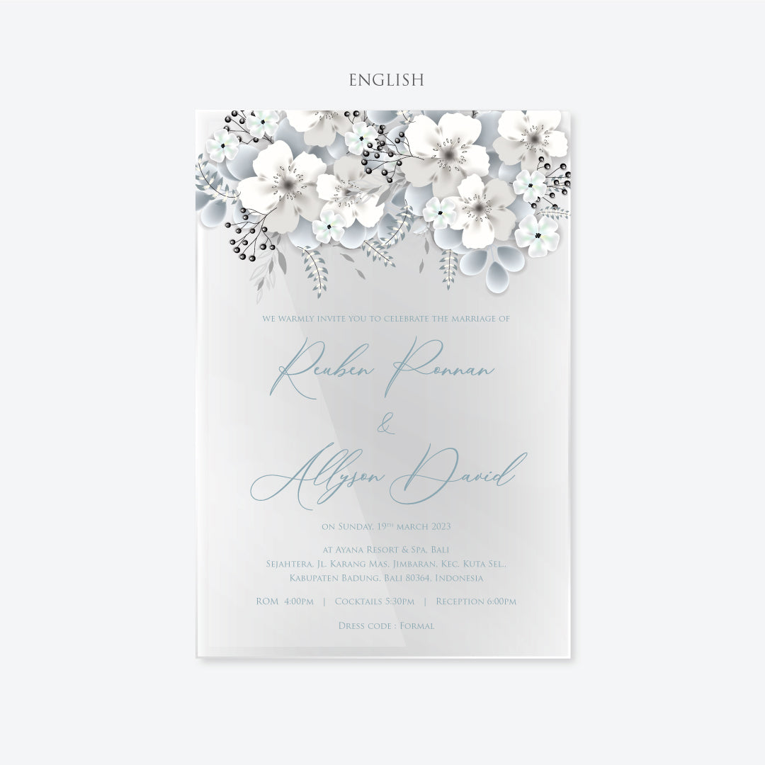 Acrylic Wedding Invitation (ELEGANT COLOUR)