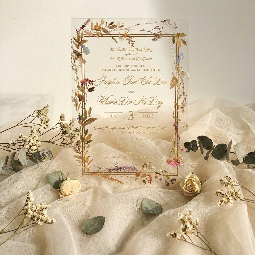 Acrylic Wedding Invitation (Elegant Colour)