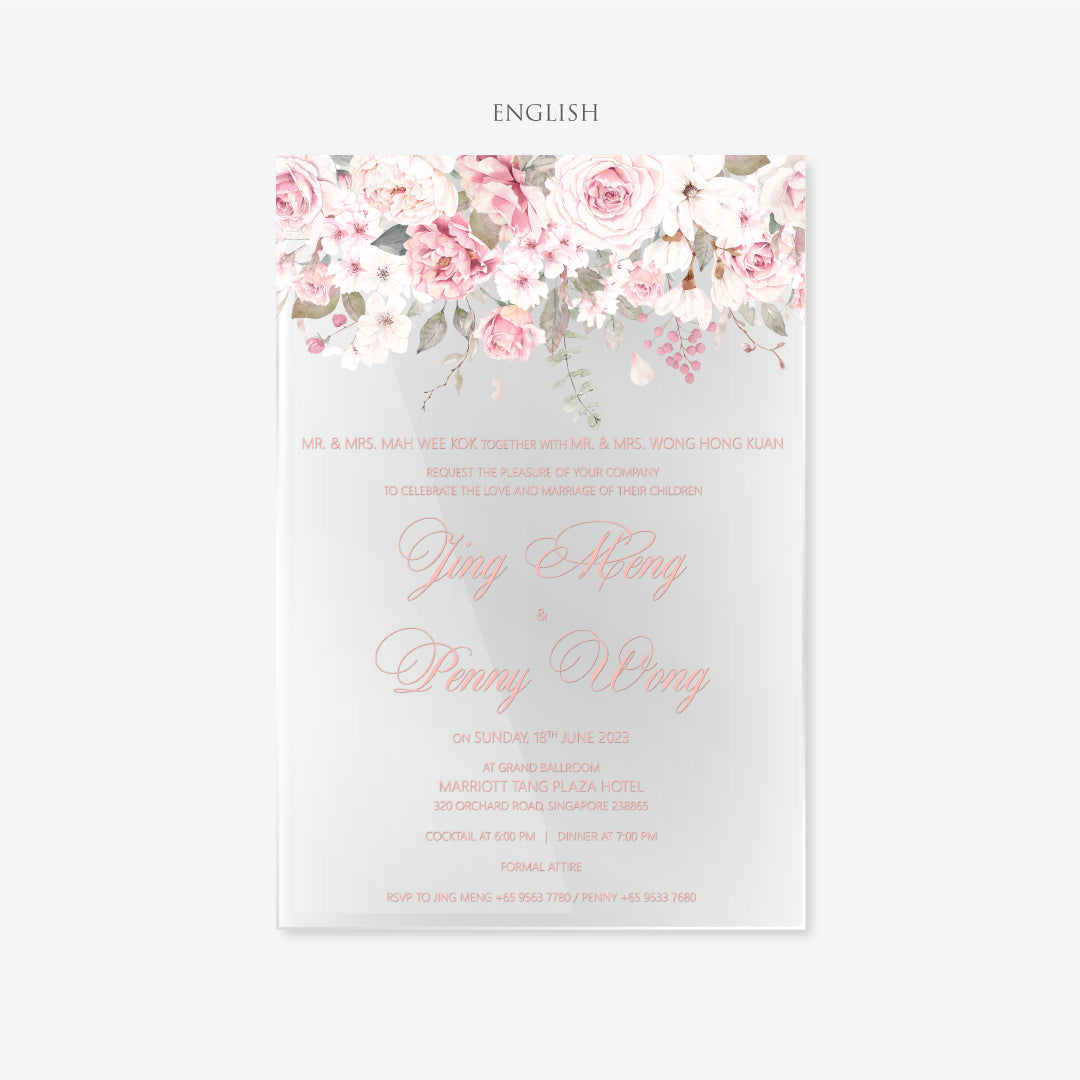 Acrylic Wedding Invitation (ELEGANT COLOUR)