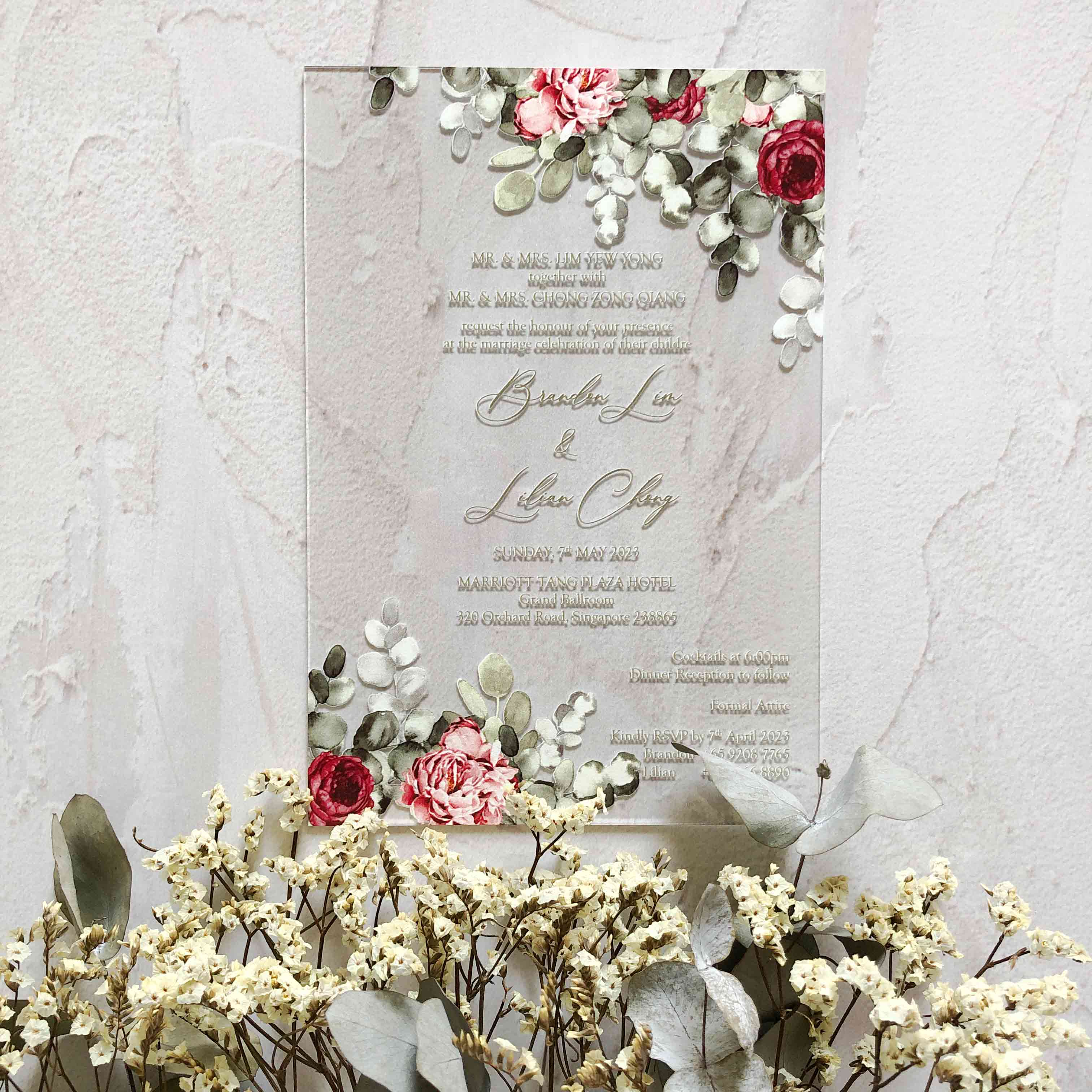 Acrylic Wedding Invitation (ELEGANT COLOUR)