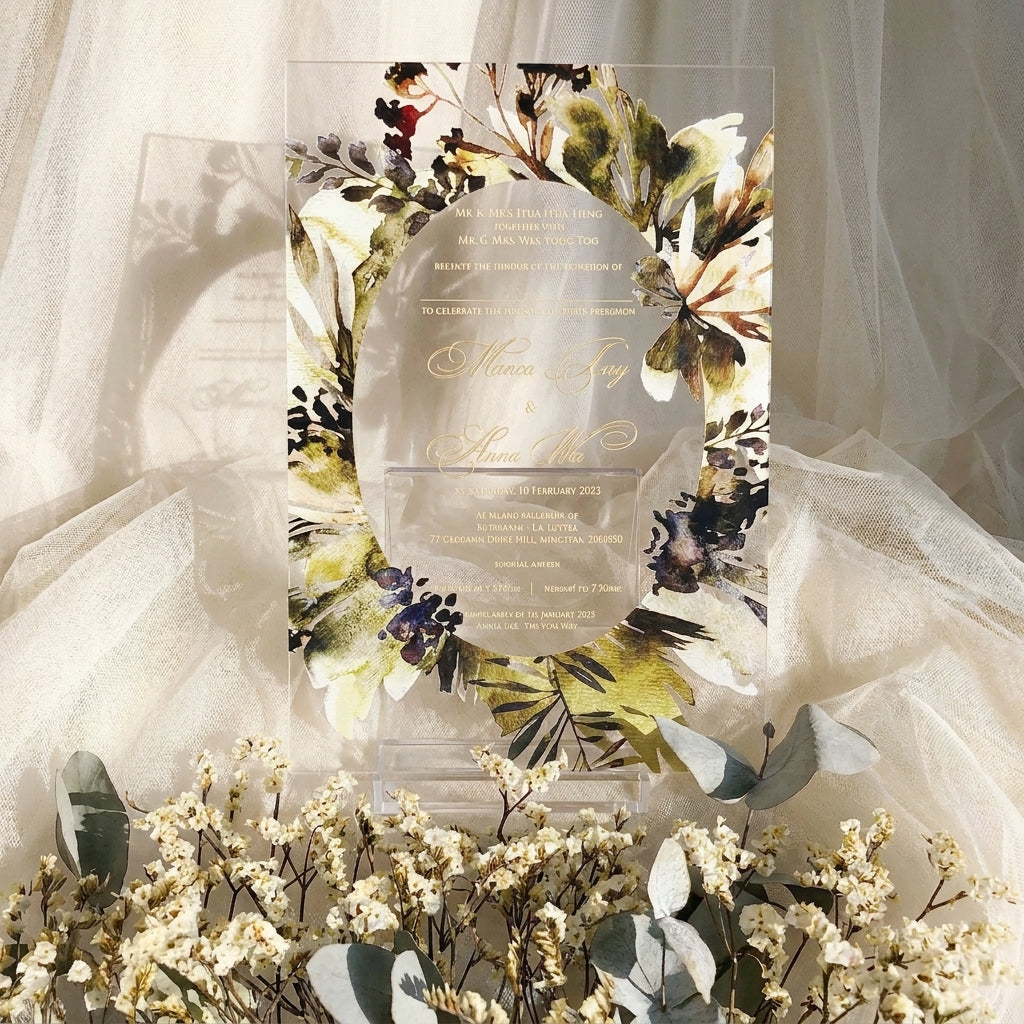 Acrylic Wedding Invitation (Elegant Colour)
