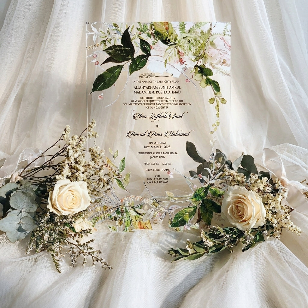 Acrylic Wedding Invitation (Elegant Colour)