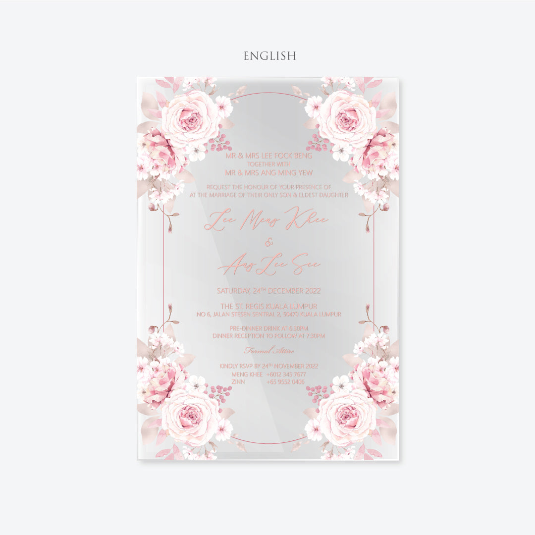 Acrylic Wedding Invitation (ELEGANT COLOUR)