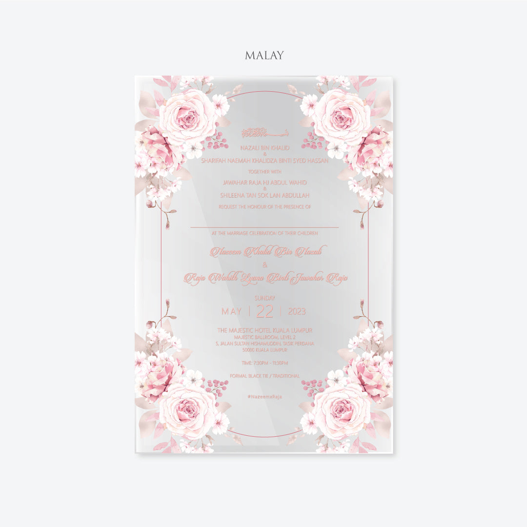 Acrylic Wedding Invitation (ELEGANT COLOUR)