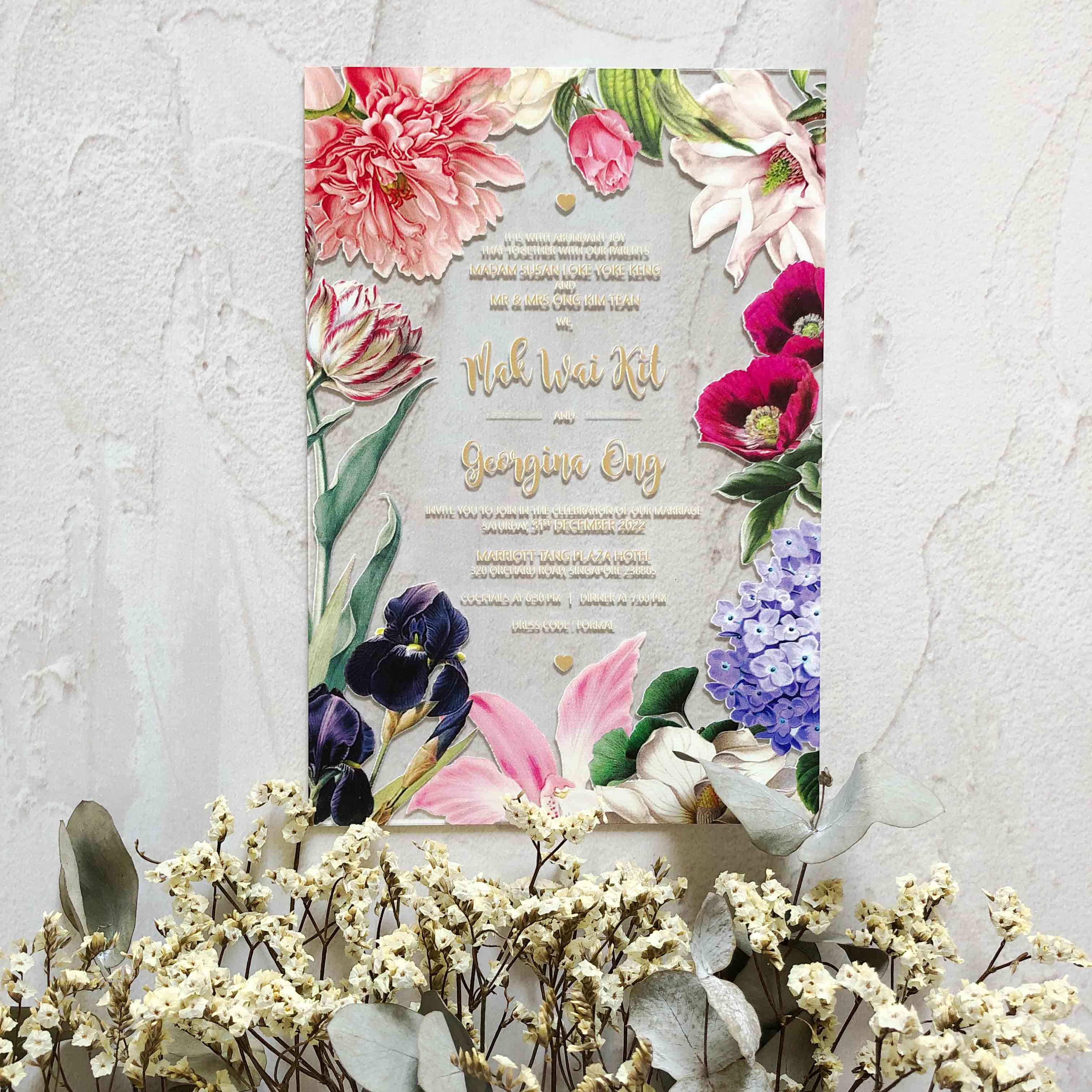 Acrylic Wedding Invitation (ELEGANT COLOUR)