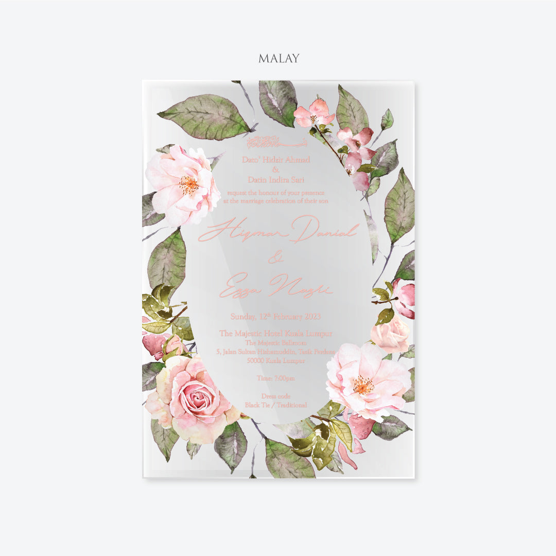 Acrylic Wedding Invitation (ELEGANT COLOUR)