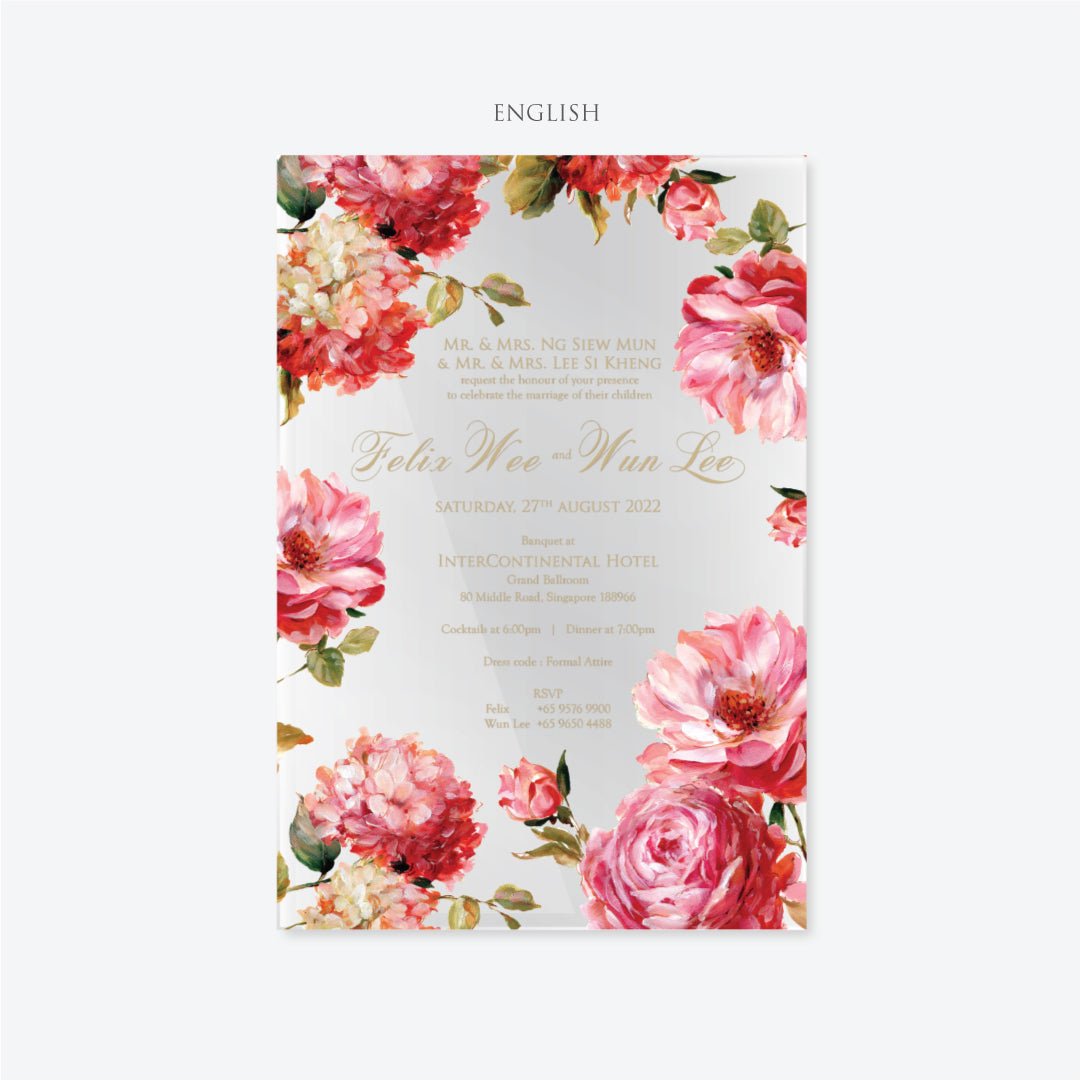 Acrylic Wedding Invitation (ELEGANT COLOUR)