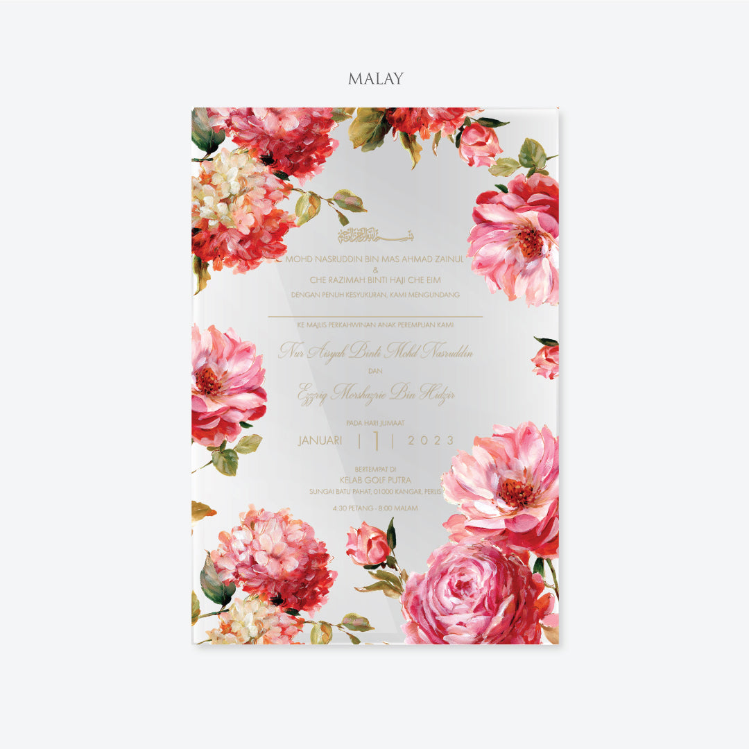 Acrylic Wedding Invitation (ELEGANT COLOUR)