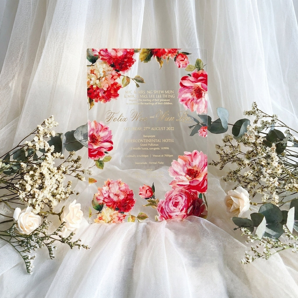 Acrylic Wedding Invitation (Elegant Colour)