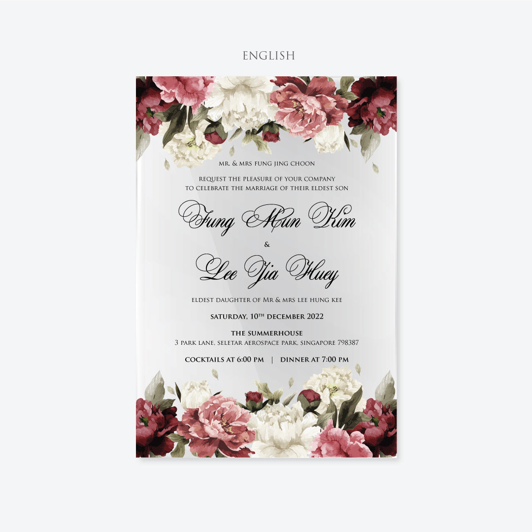 Acrylic Wedding Invitation (ELEGANT COLOUR)