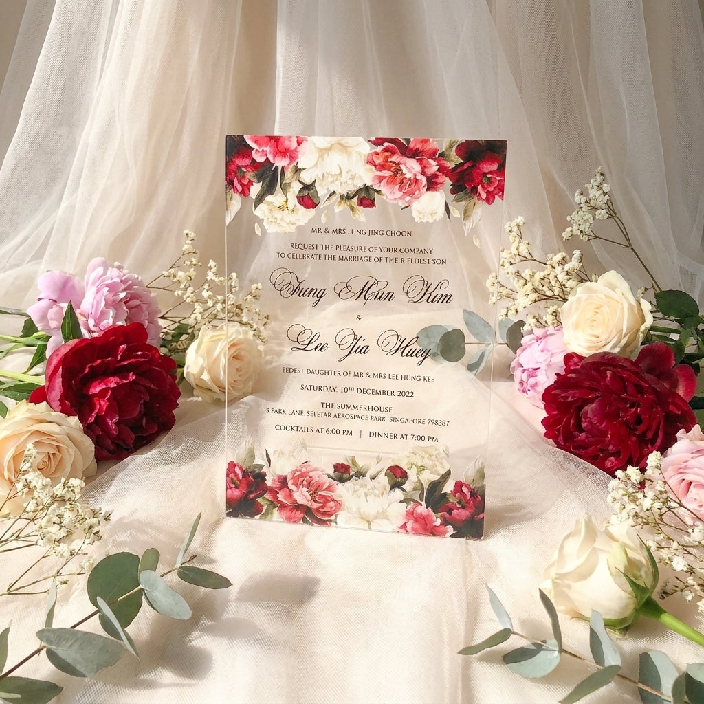 Acrylic Wedding Invitation (Elegant Colour)