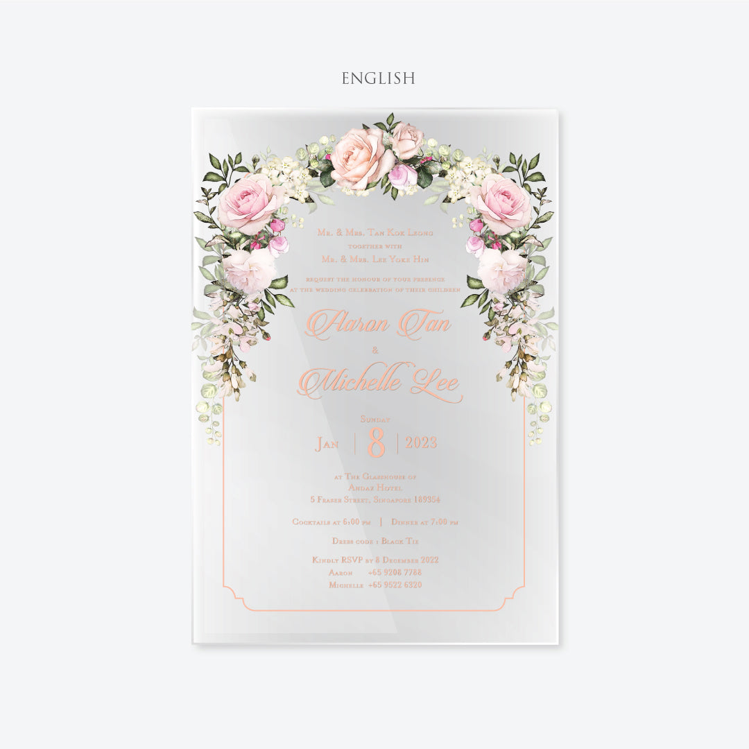 Acrylic Wedding Invitation (ELEGANT COLOUR)