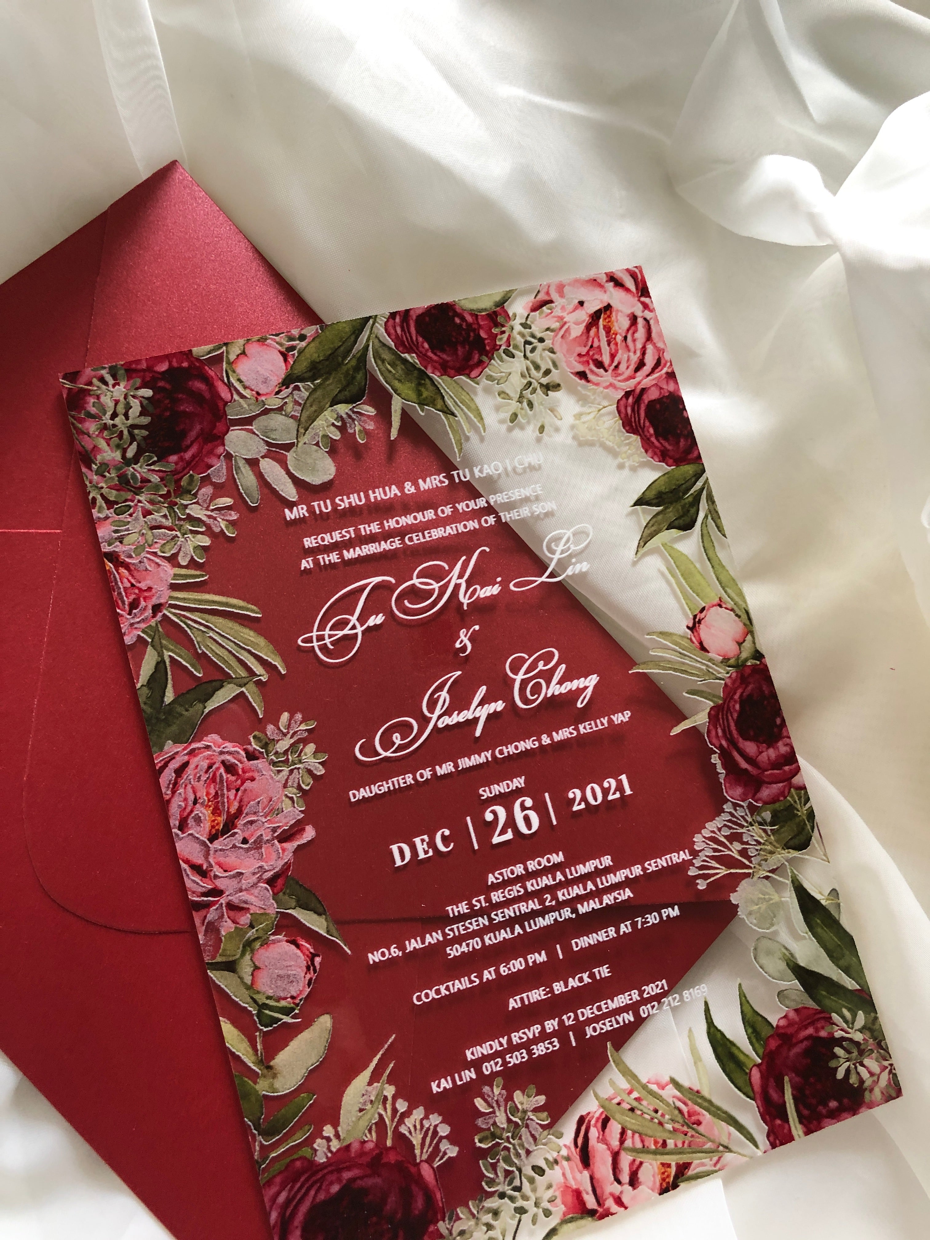 Acrylic Wedding Invitation (ELEGANT COLOUR)