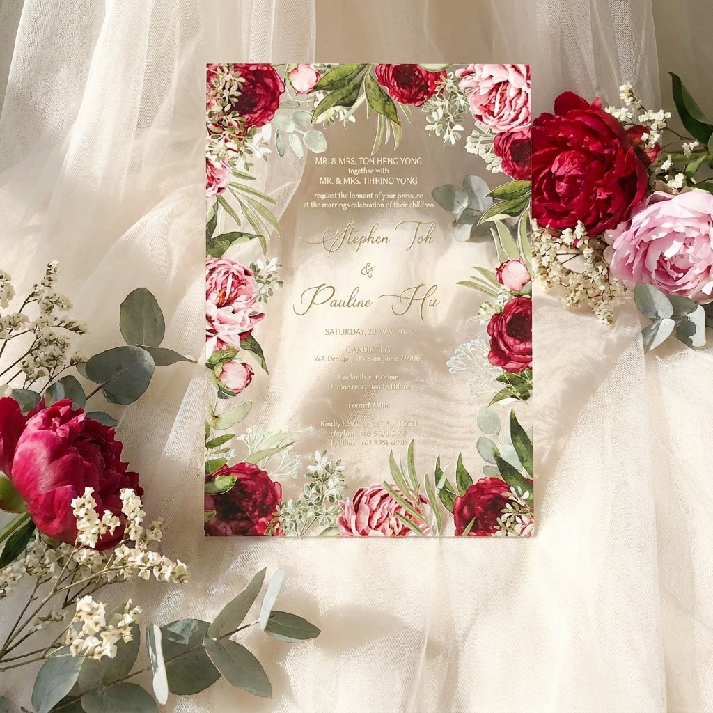 Acrylic Wedding Invitation (Elegant Colour)