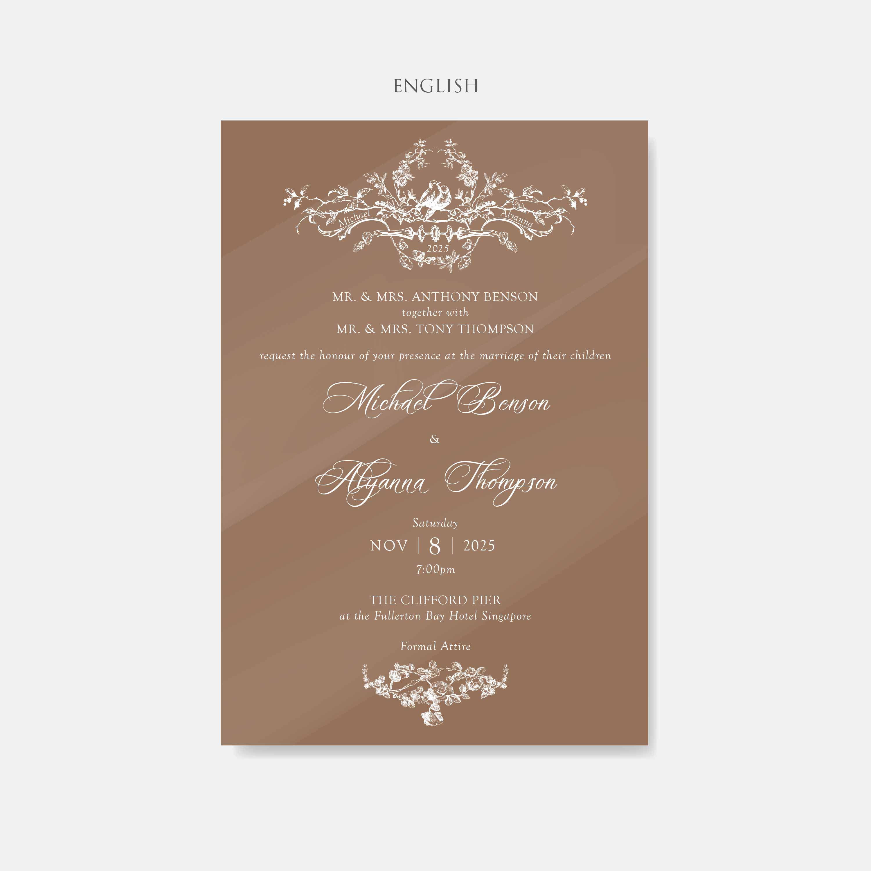 Acrylic Wedding Invitation (Mirror)