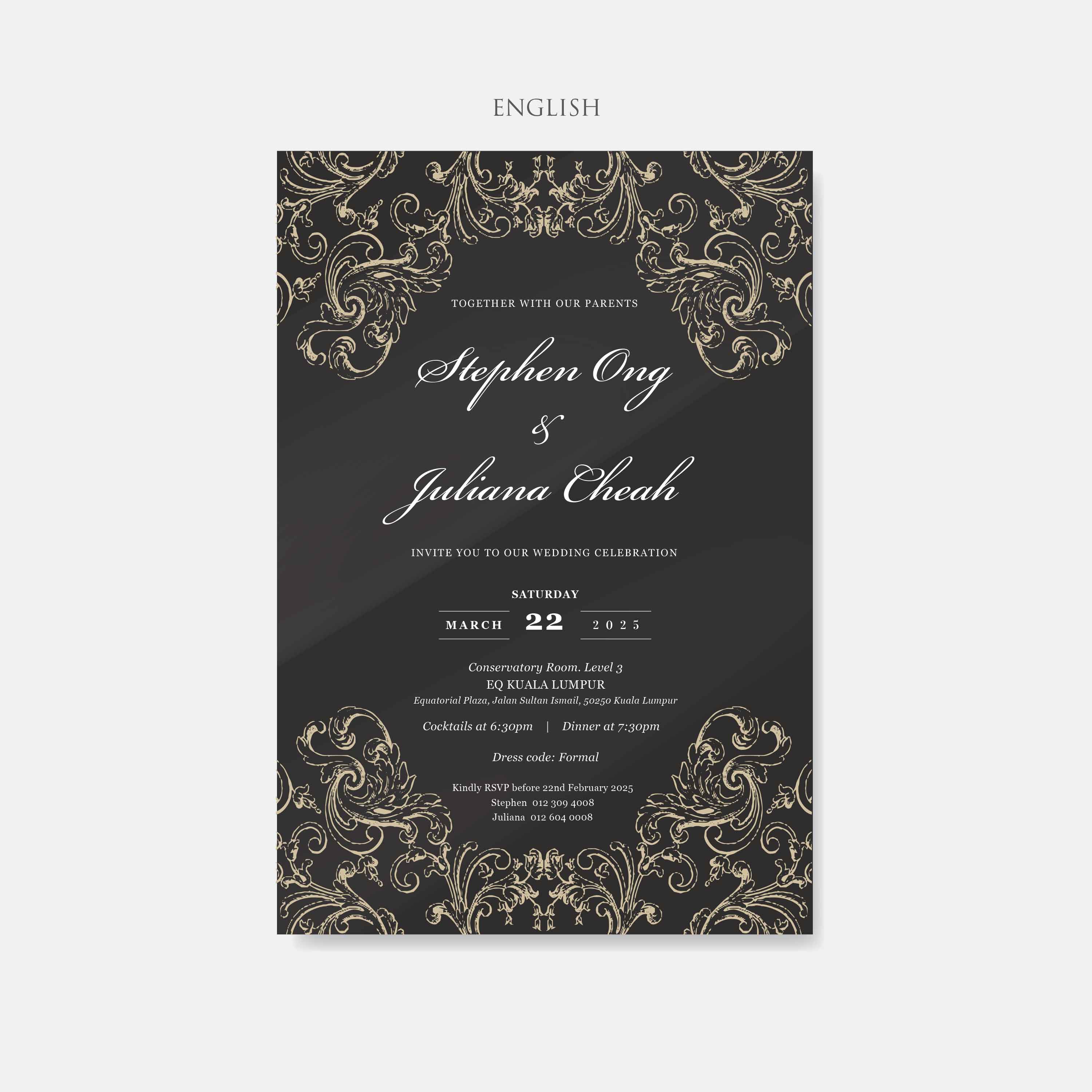 Acrylic Wedding Invitation (Mirror)