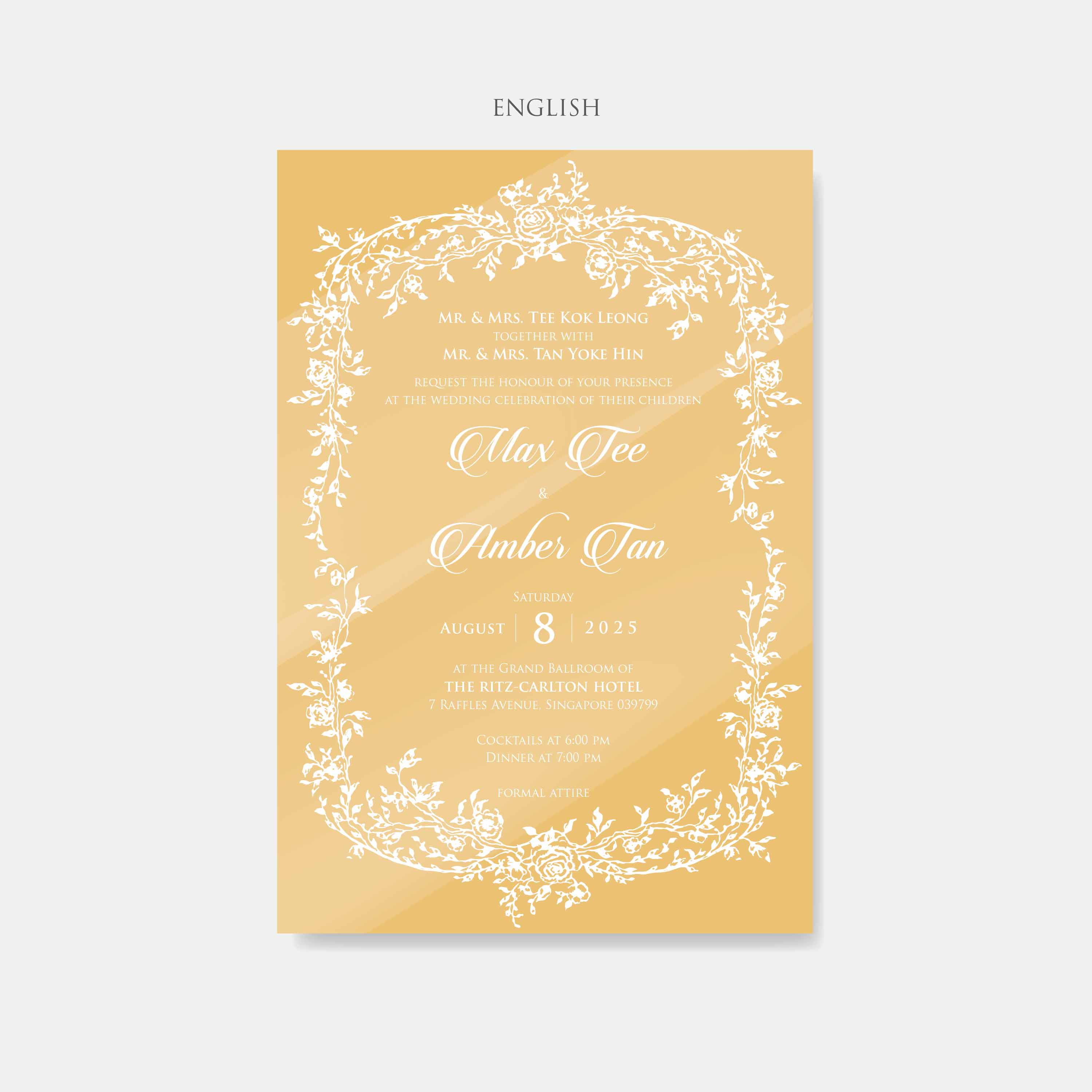 Acrylic Wedding Invitation (Mirror)