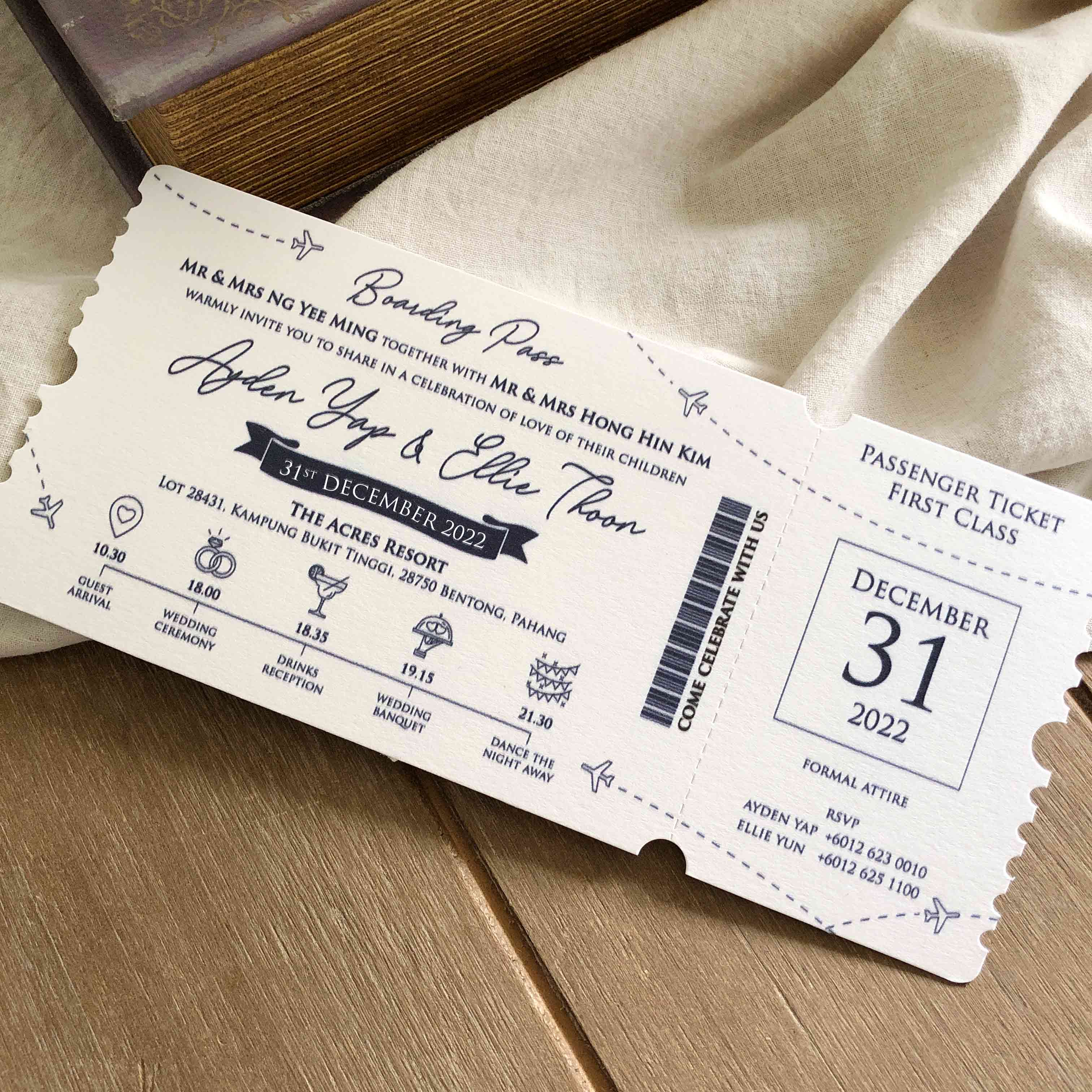 Boarding Pass Wedding Invitation