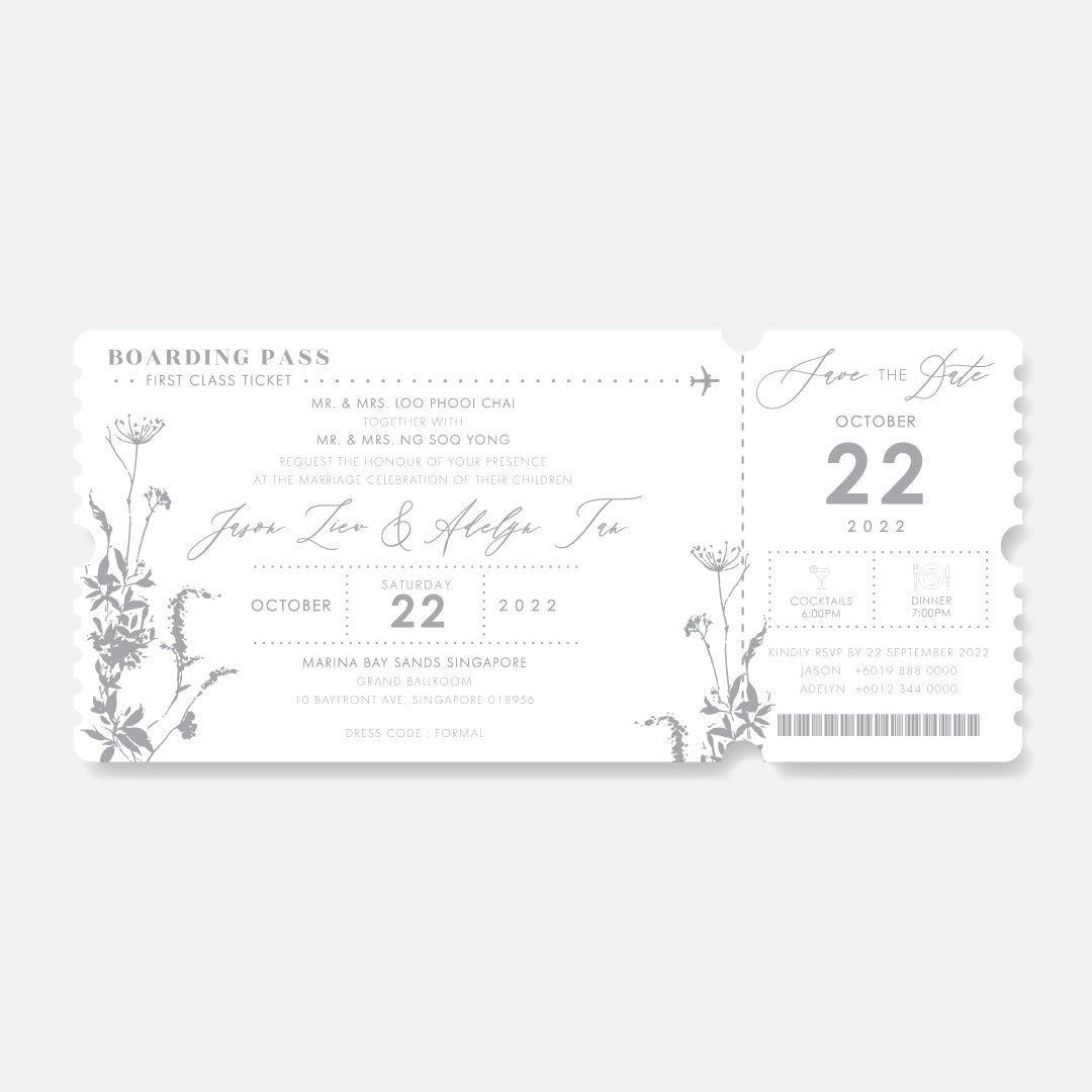 Boarding Pass Wedding Invitation