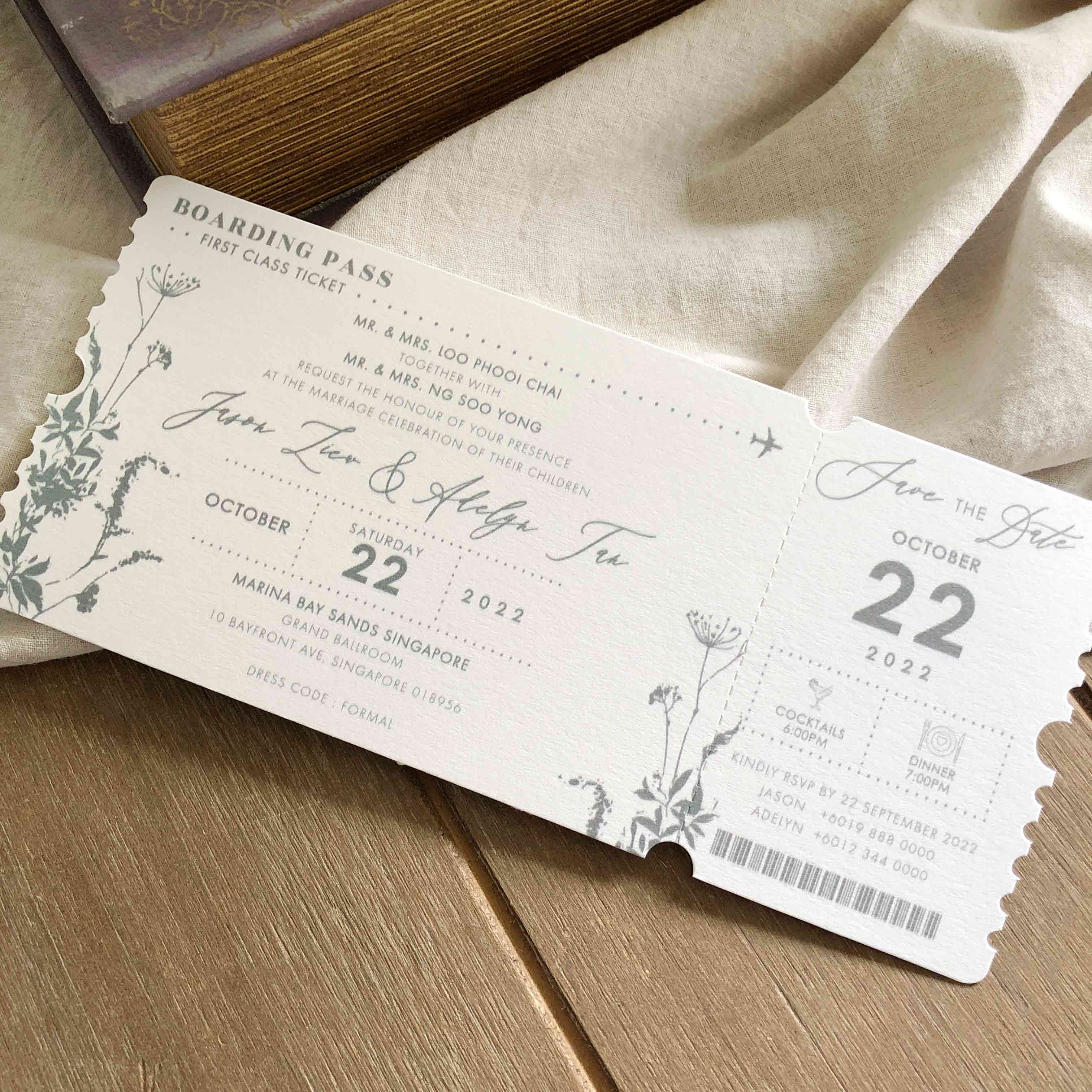 Boarding Pass Wedding Invitation