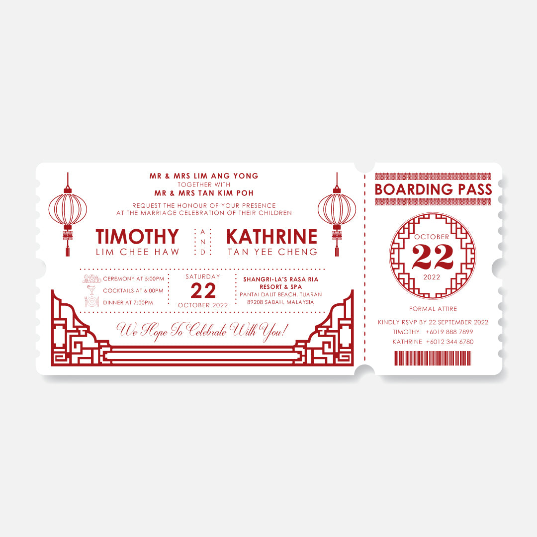 Boarding Pass Wedding Invitation